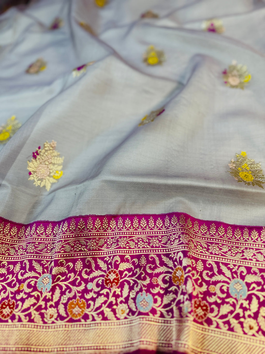 Pure Kora Silk Handloom Banarasi Saree