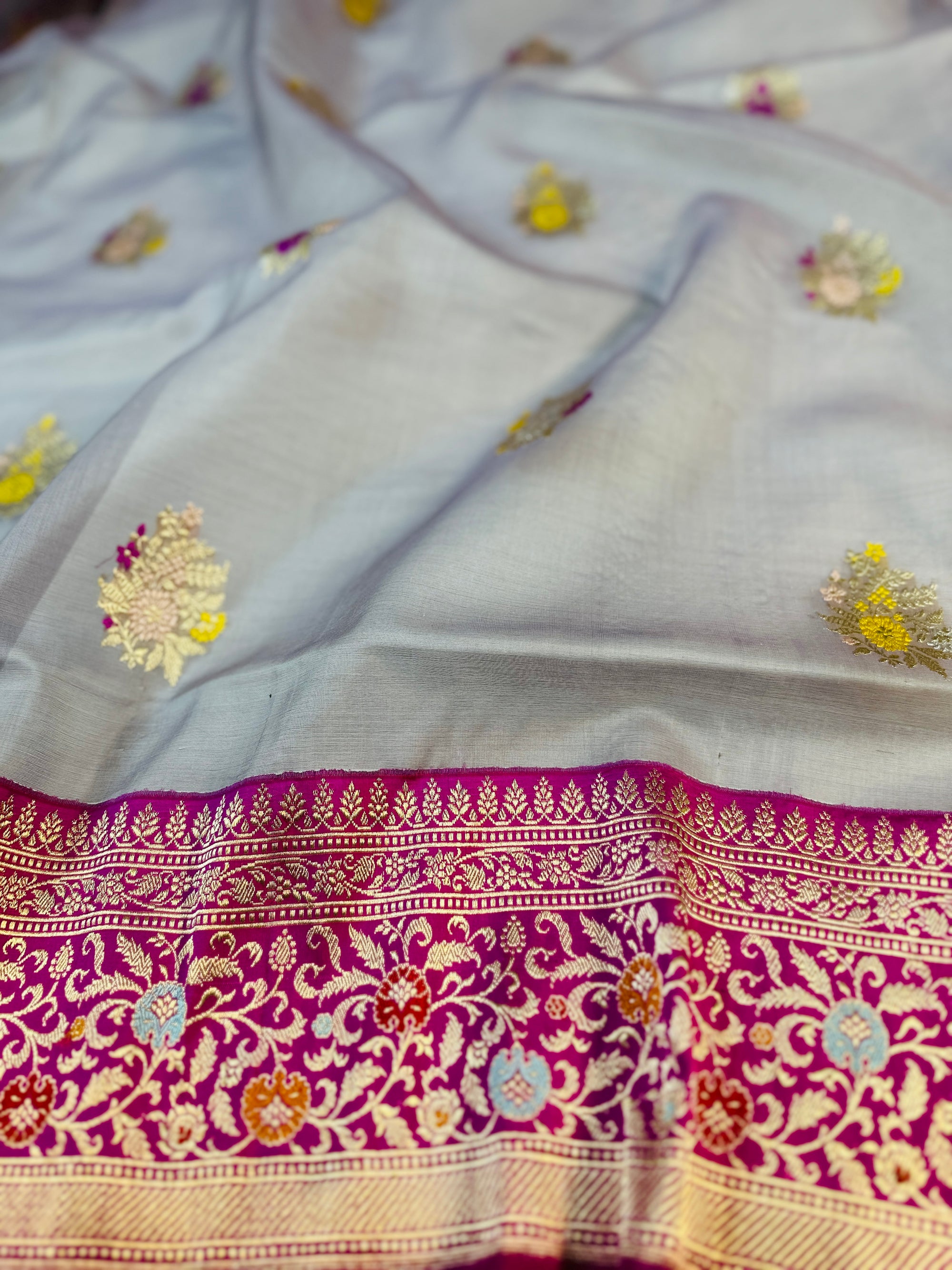 Pure Kora Silk Handloom Banarasi Saree