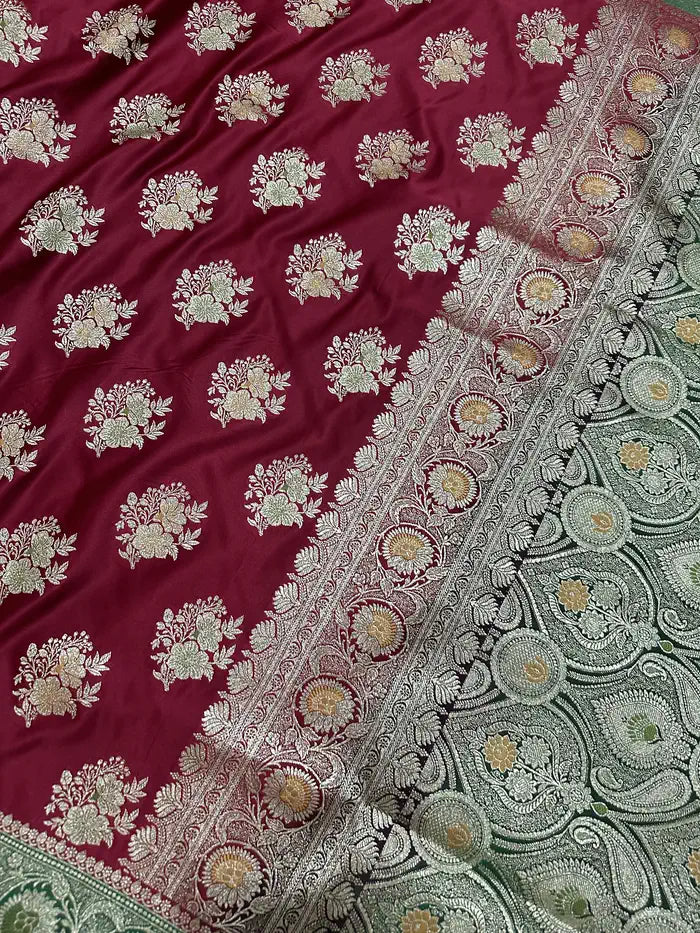 Premium Satin Katan Silk Saree | Banarasi