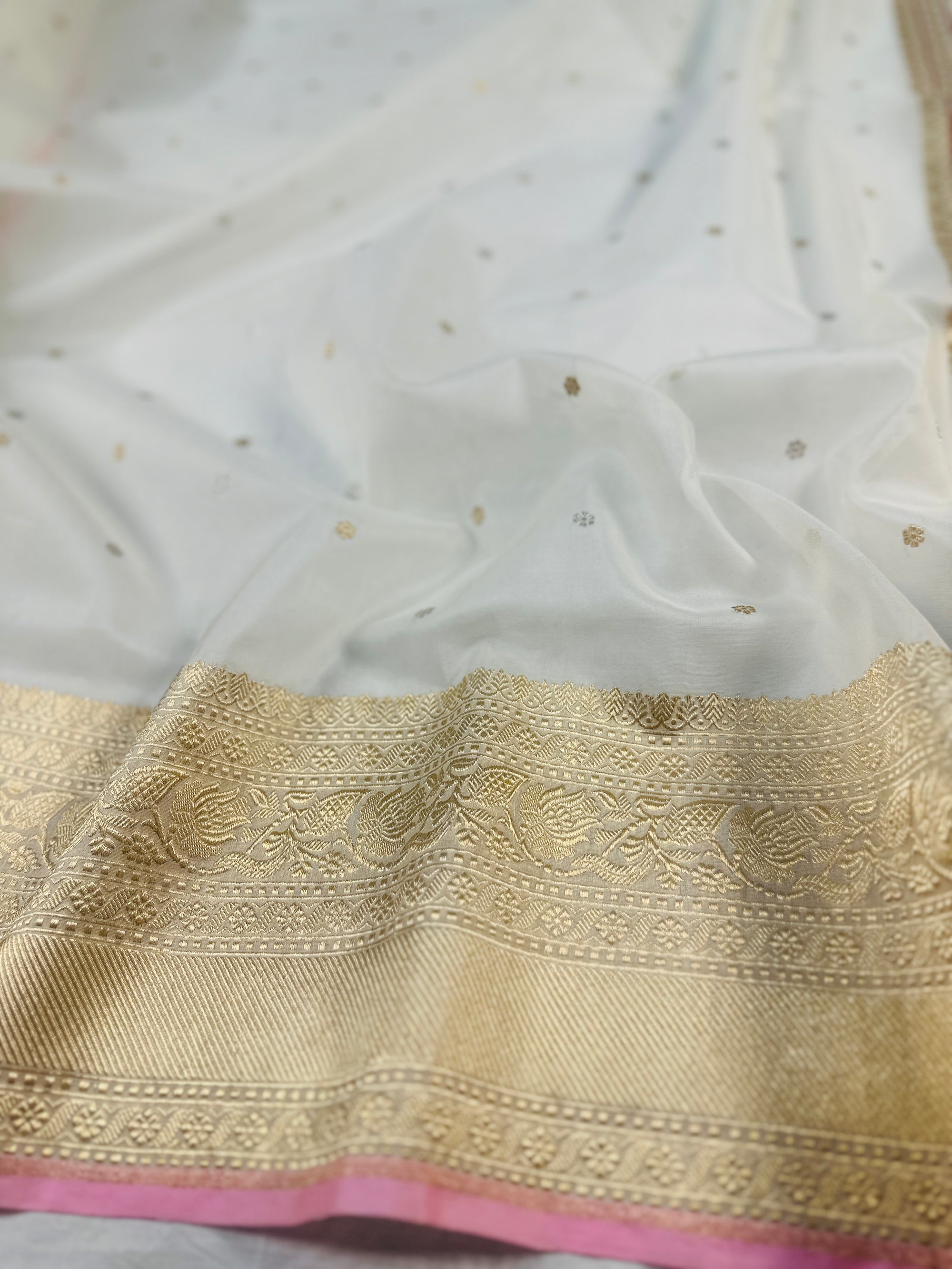 Pure Kora Silk Handloom Banarasi Saree