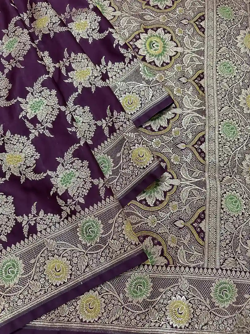 Premium Satin Katan Silk Saree | Banarasi