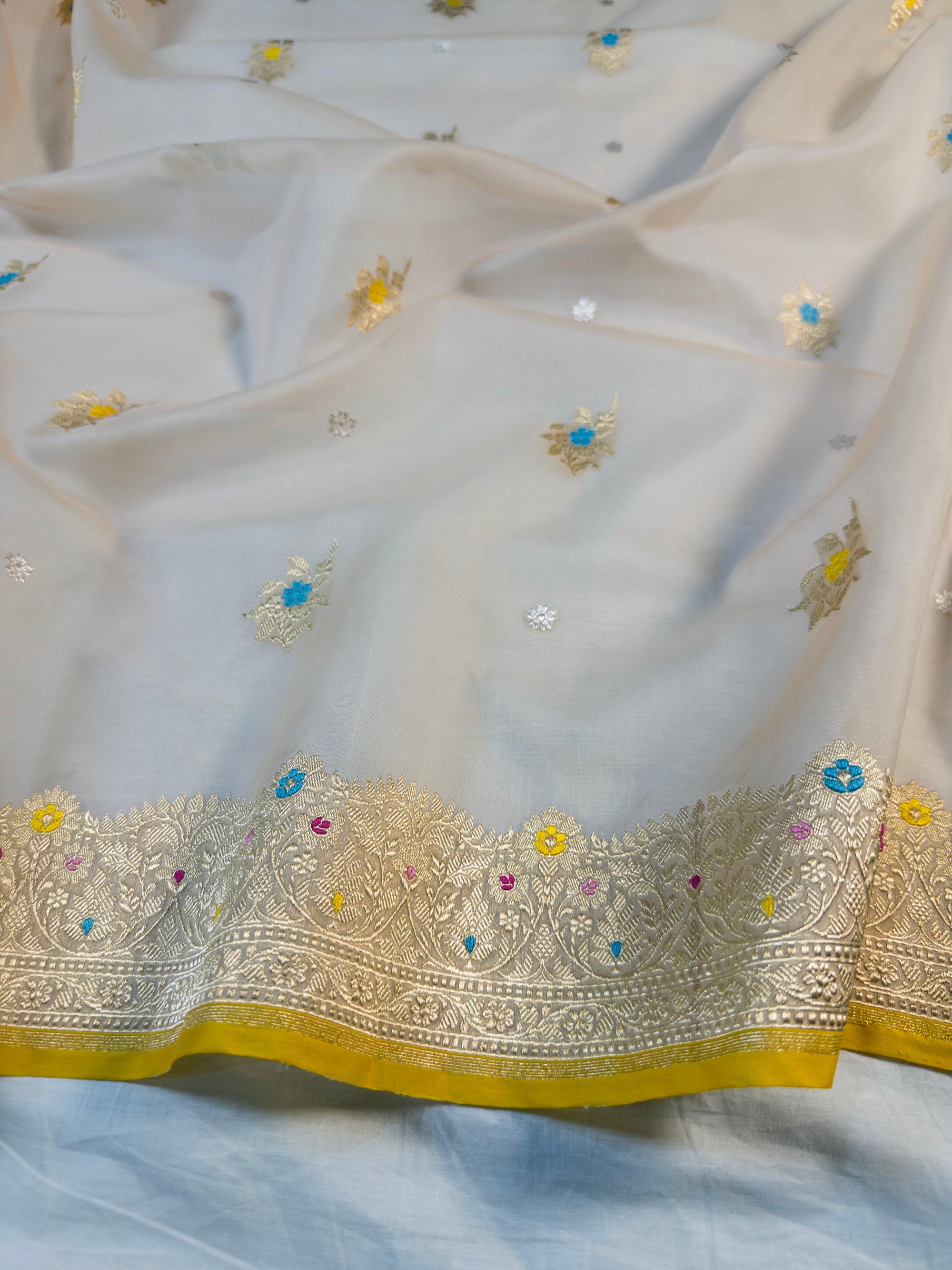 Pure Kora Silk Handloom Banarasi Saree