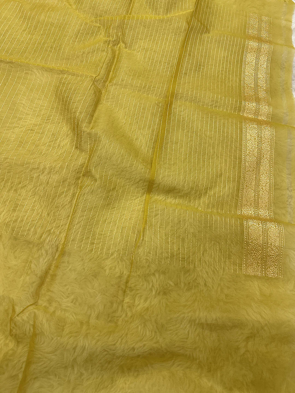 Brown Pure Kora Silk Multicolour Checkered Banarasi Saree with Gold Zari Pallu