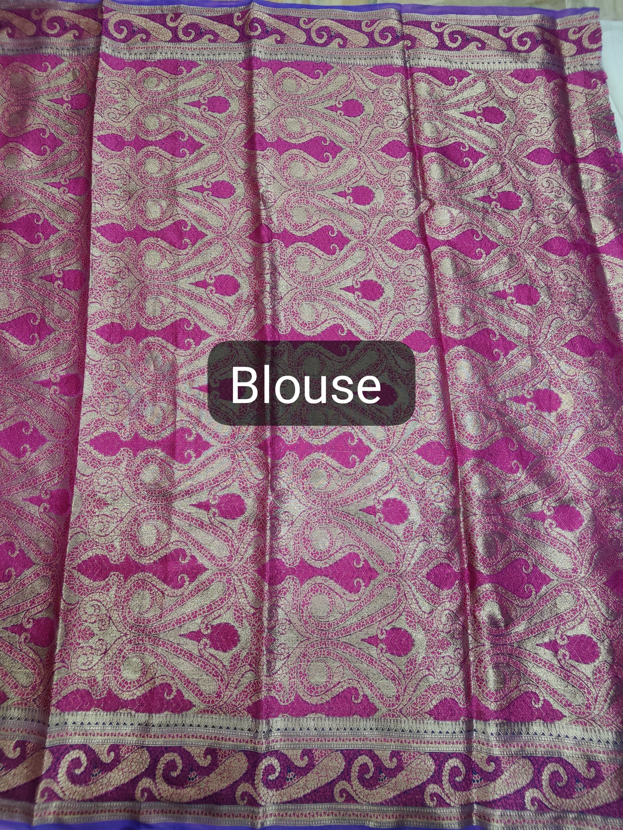 Banarasi Handloom Silk Kaduwa Weaving Saree – With Elegant Scallop Border & Interlock Detailing