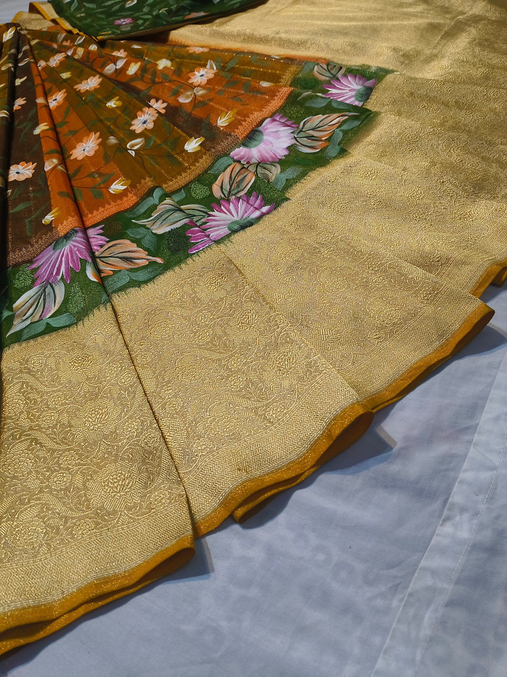 Pure Katan Rangkat Silk Kadhwa Handloom Saree – Real Gold Zari Banarasi Masterpiece