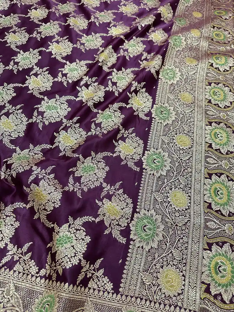 Premium Satin Katan Silk Saree | Banarasi