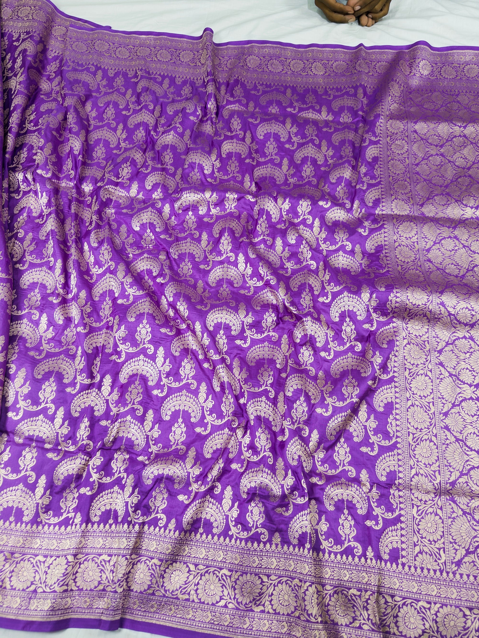 Pure Katan Silk Banarasi Saree Jaal Work