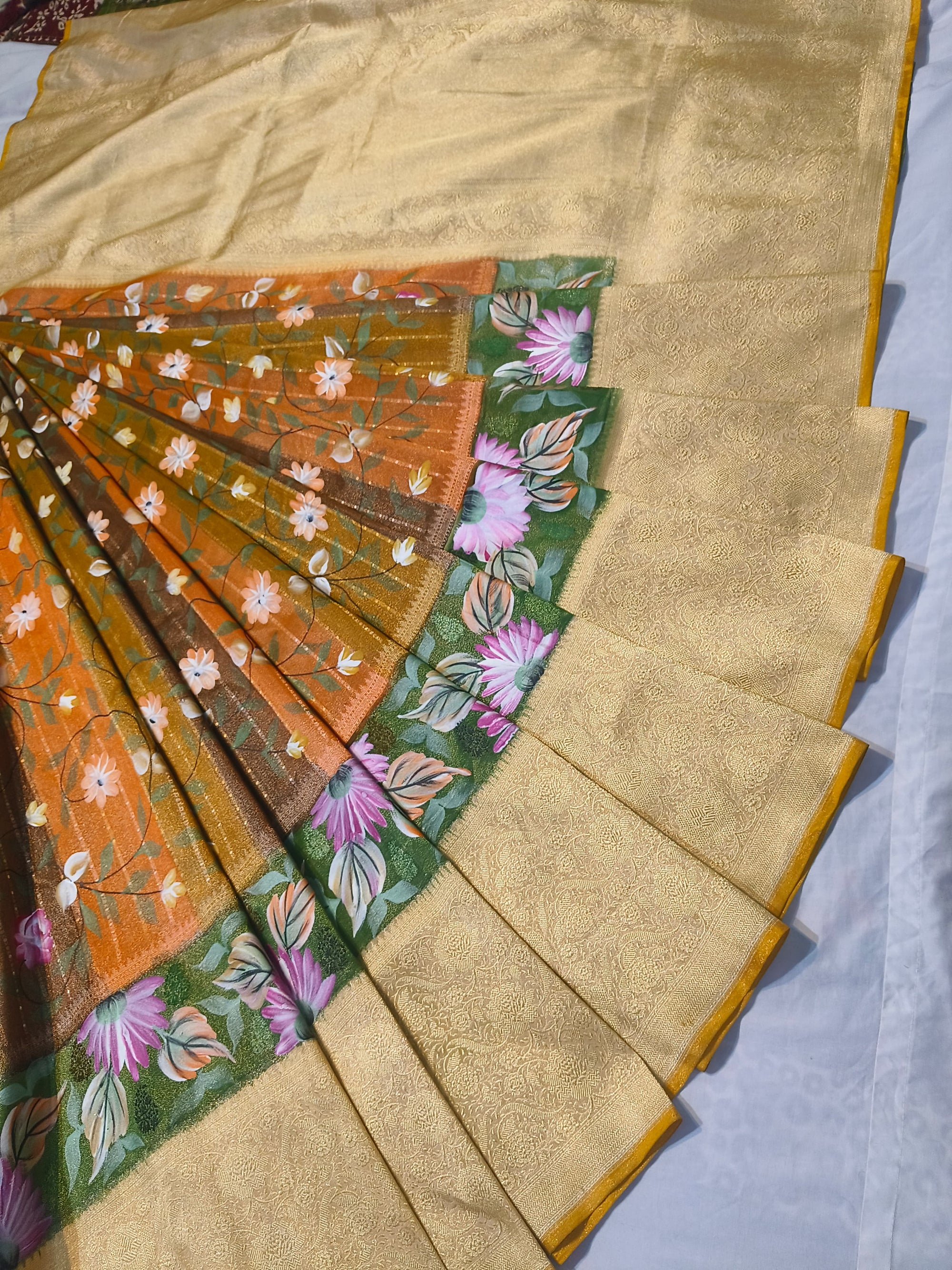 Pure Katan Rangkat Silk Kadhwa Handloom Saree – Real Gold Zari Banarasi Masterpiece