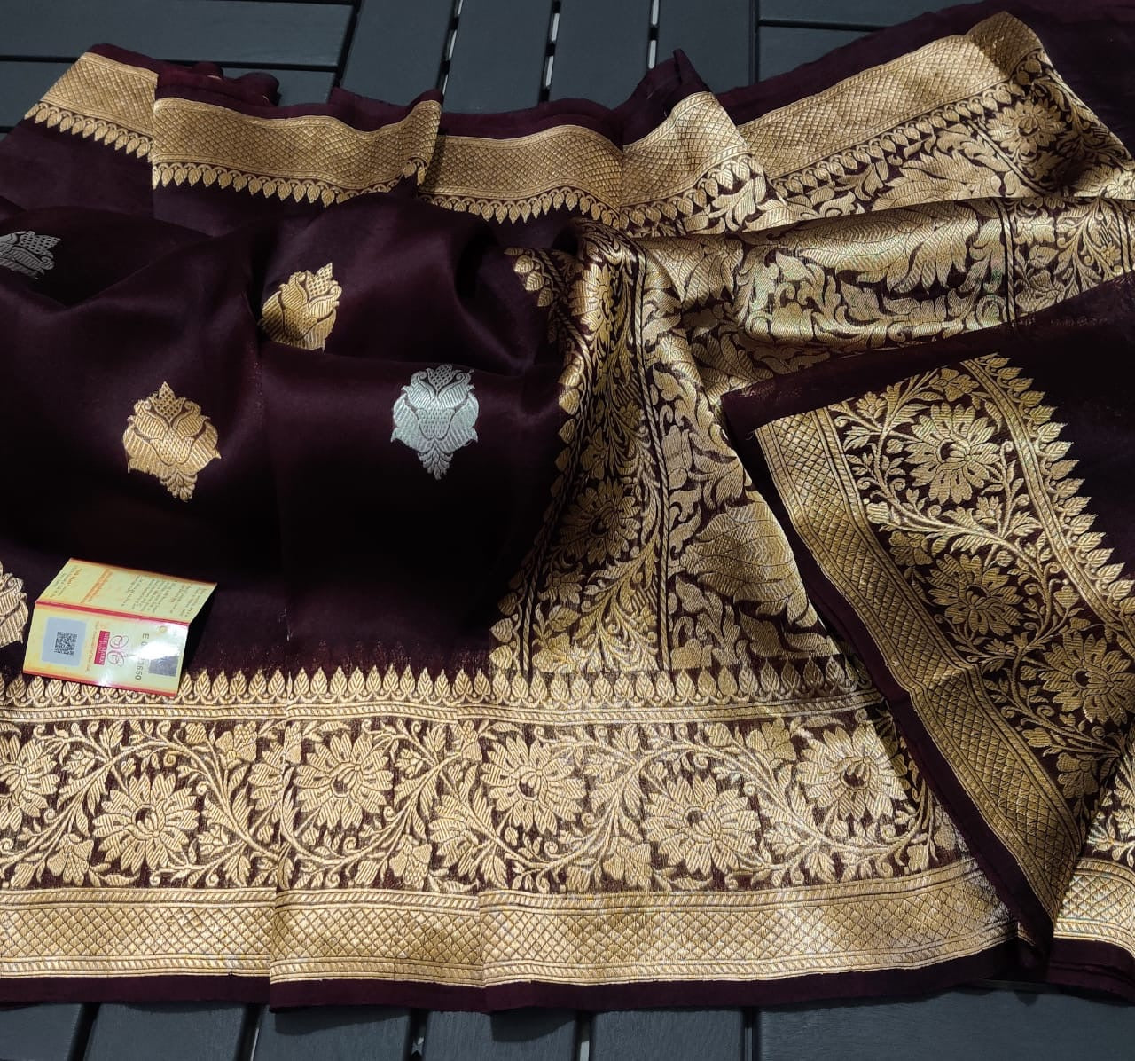 Pure Kora Silk Handloom Banarasi Sareee