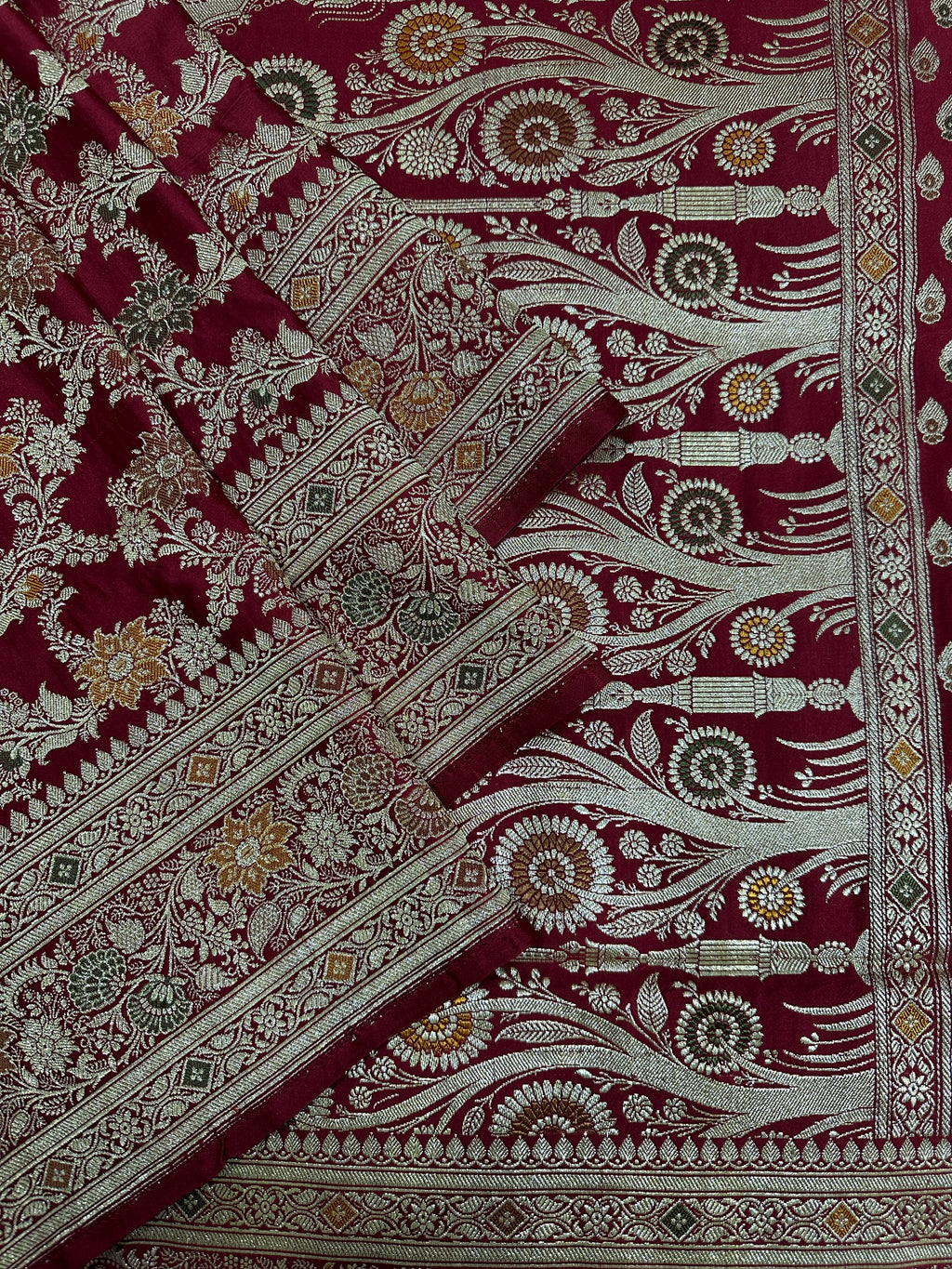 Pure Katan Silk Handloom Banarasi Bridal Saree