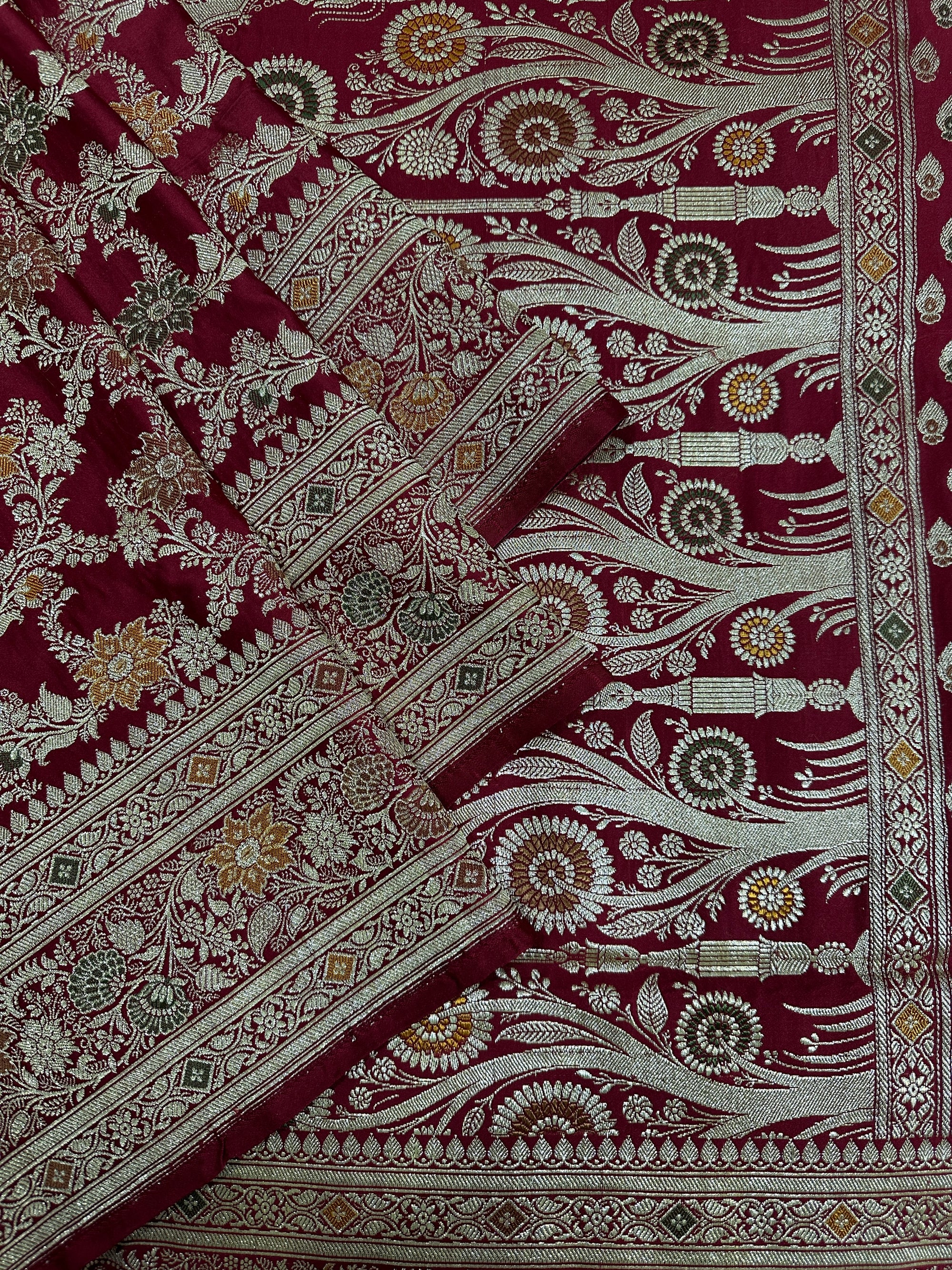 Pure Katan Silk Handloom Banarasi Bridal Saree