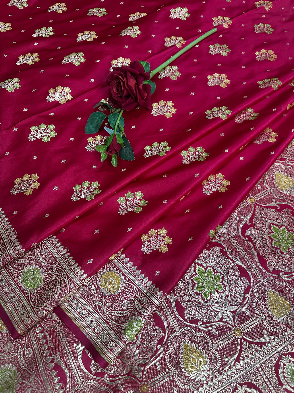Premium Satin Silk Banarasi Saree