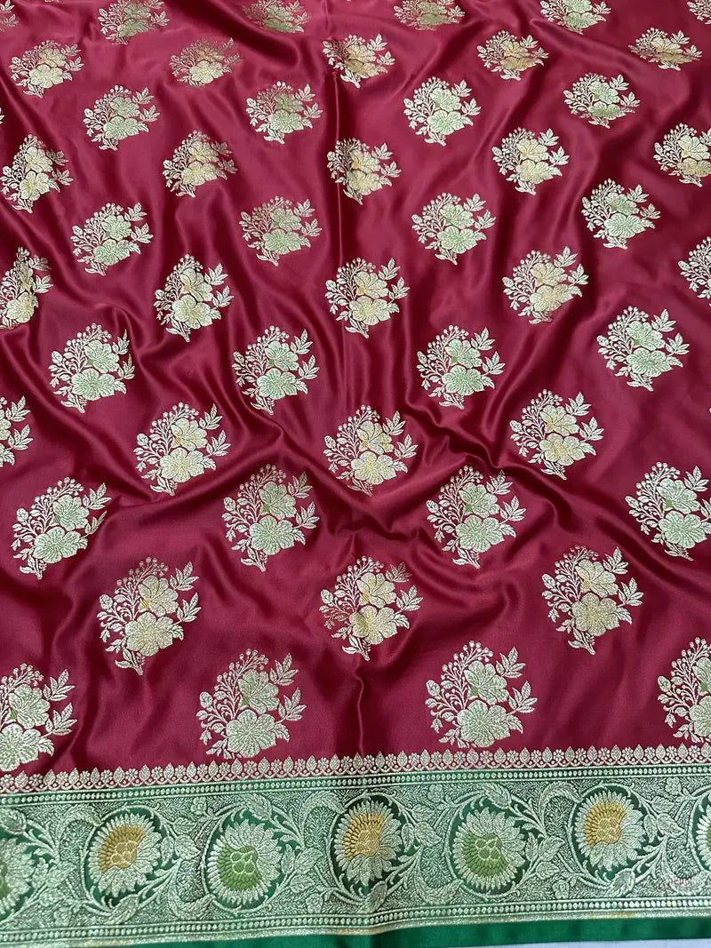 Premium Satin Katan Silk Saree | Banarasi