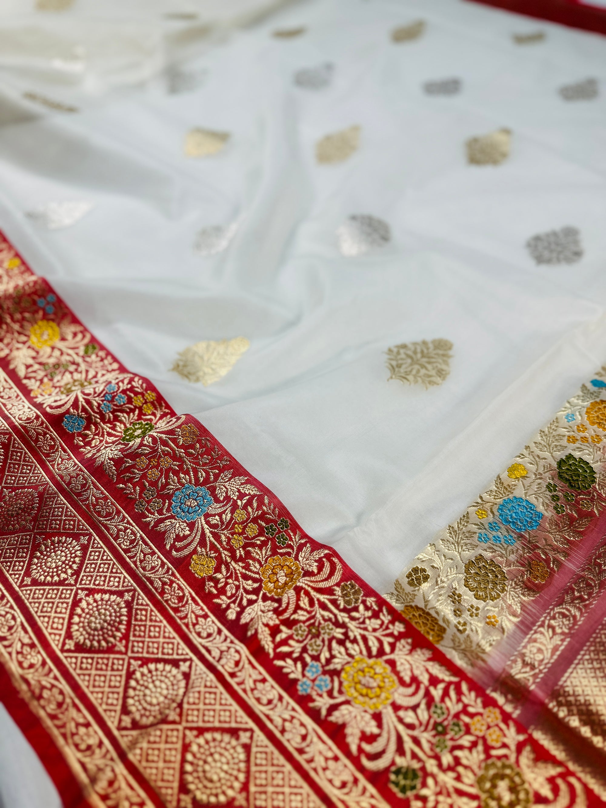 Pure Kora Silk Handloom Banarasi Saree