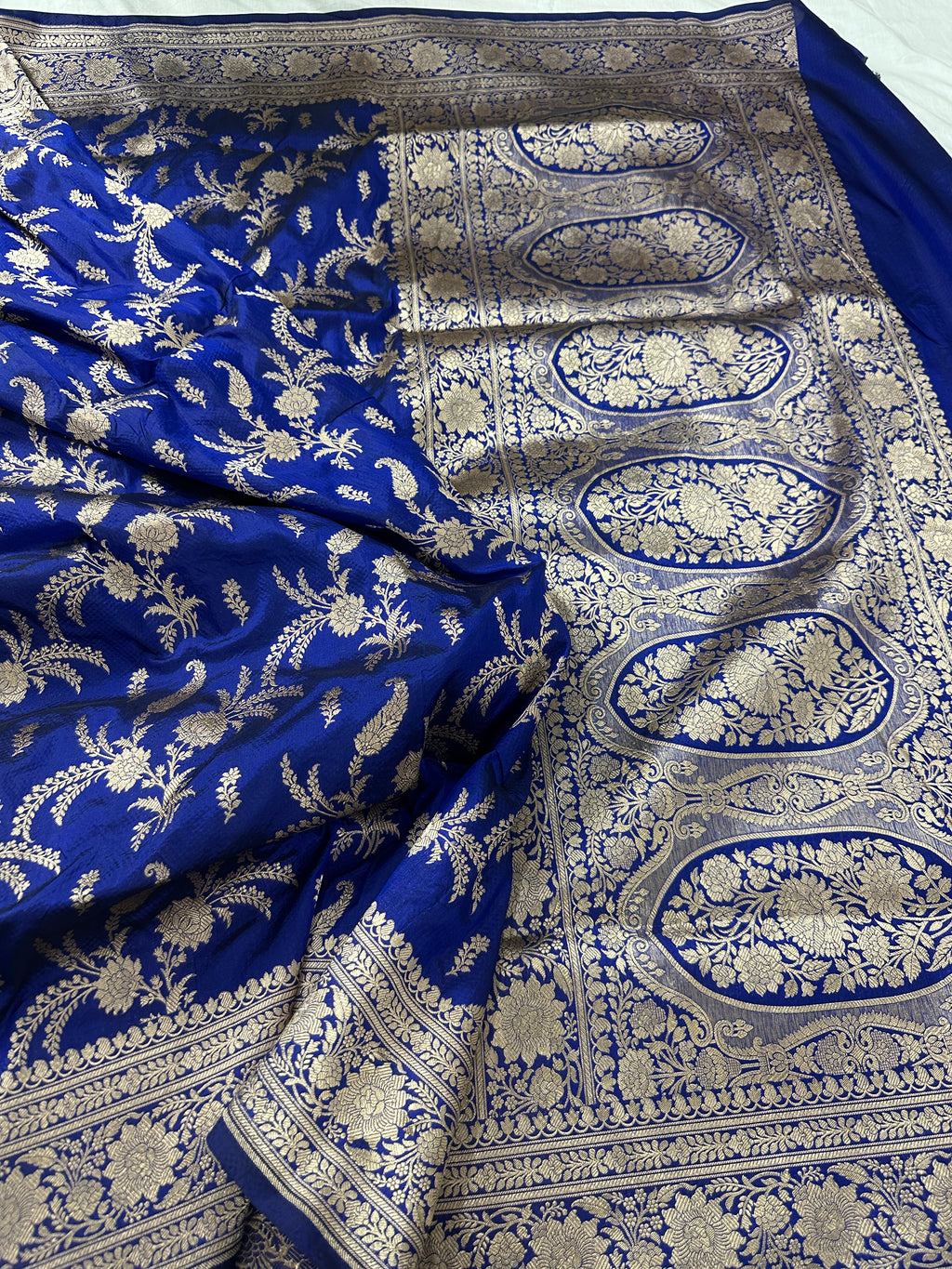 Pure Katan Silk Banarasi Saree with Jaal Work