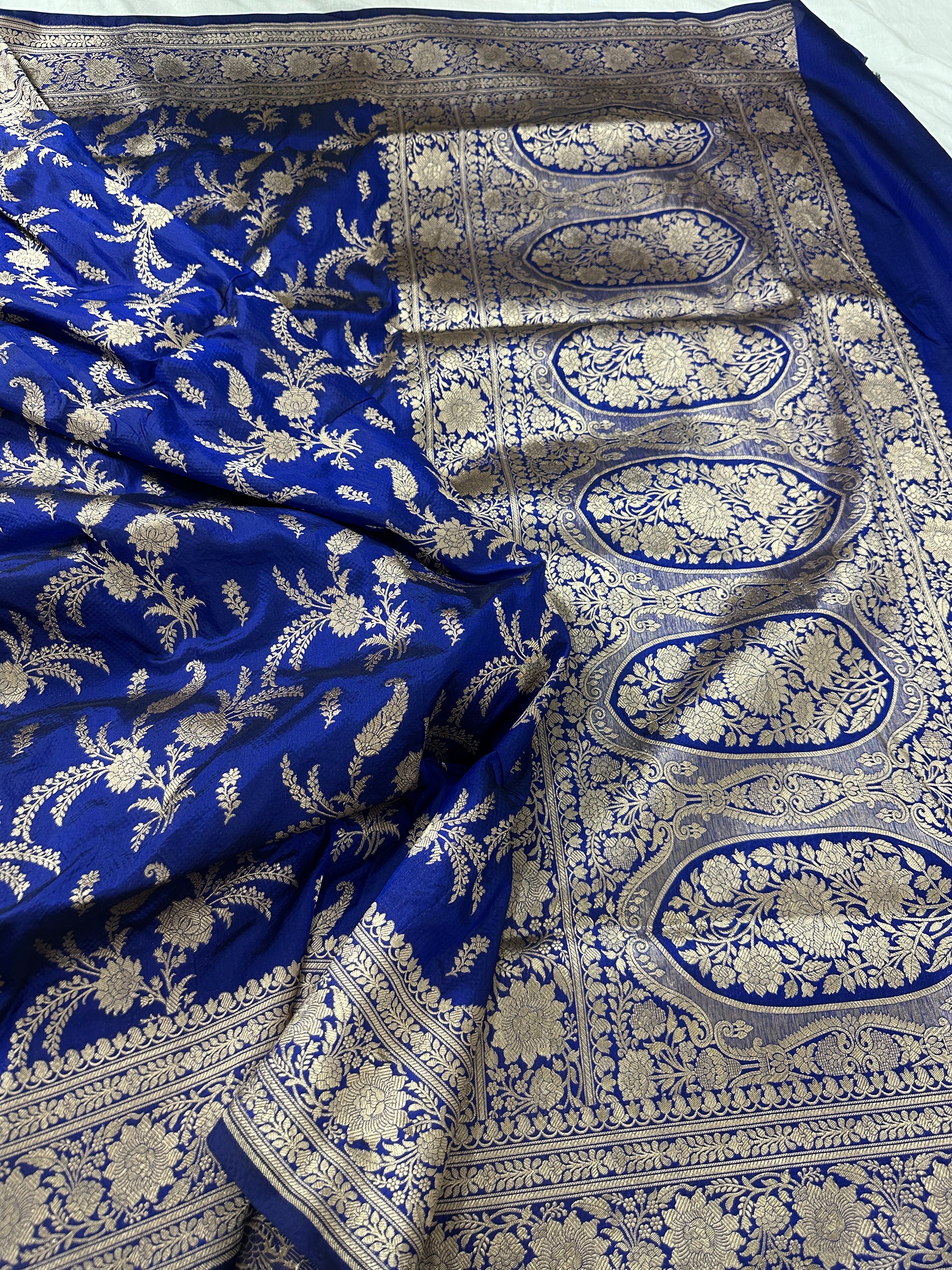 Pure Katan Silk Banarasi Saree with Jaal Work