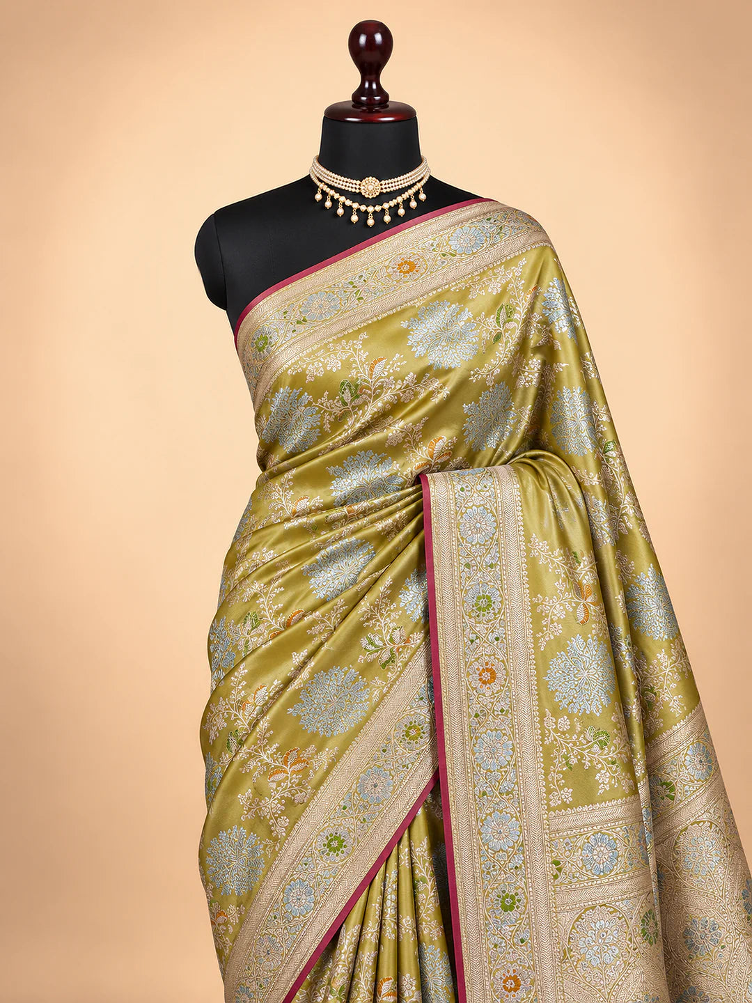 Golden Canopy — Mashru Silk Banarasi Saree in Mustard Yellow