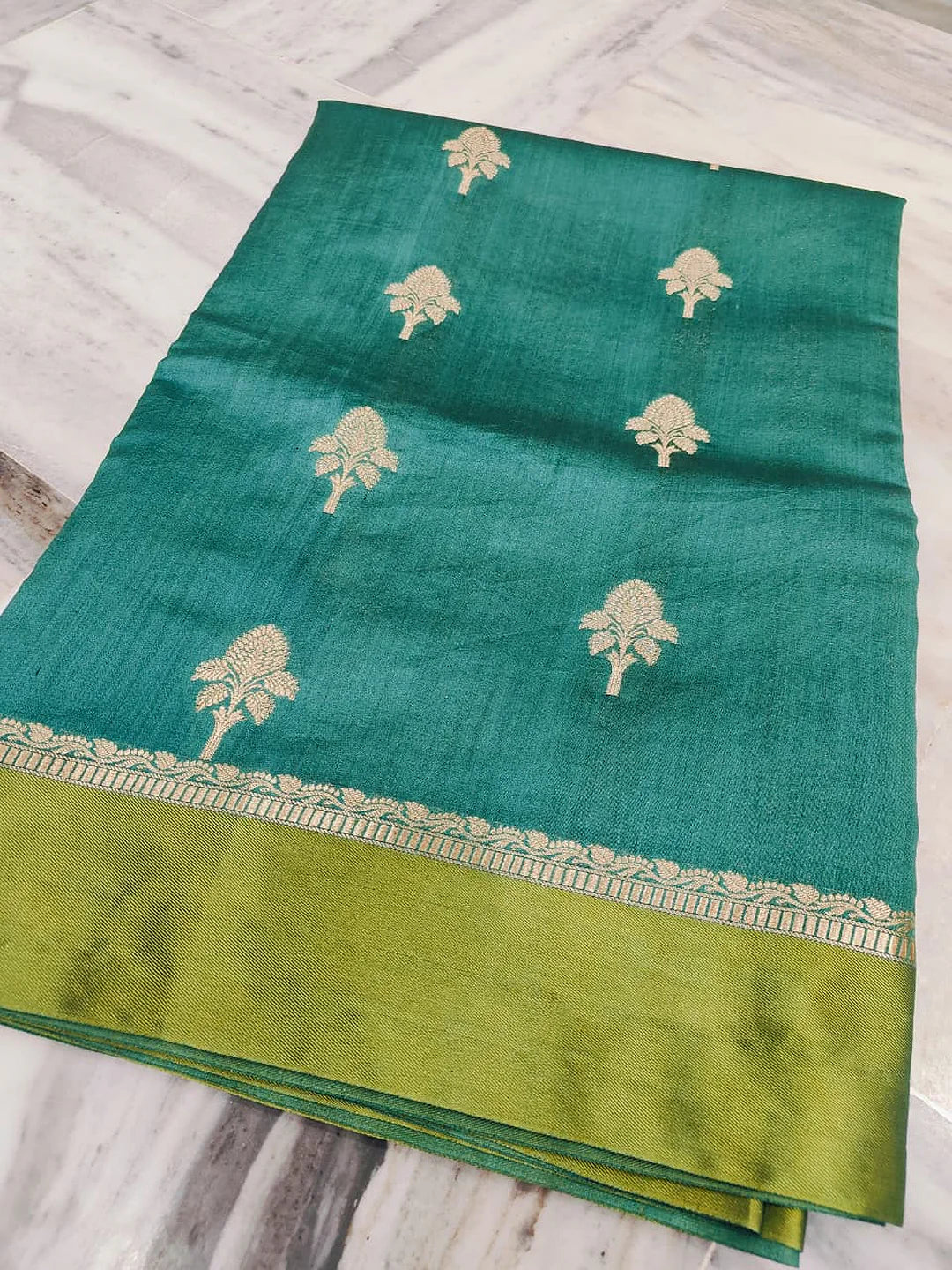 Pure Chiniya Silk Banarasi Saree with Satin Border | Rich Zari Border Saree from Varanasi