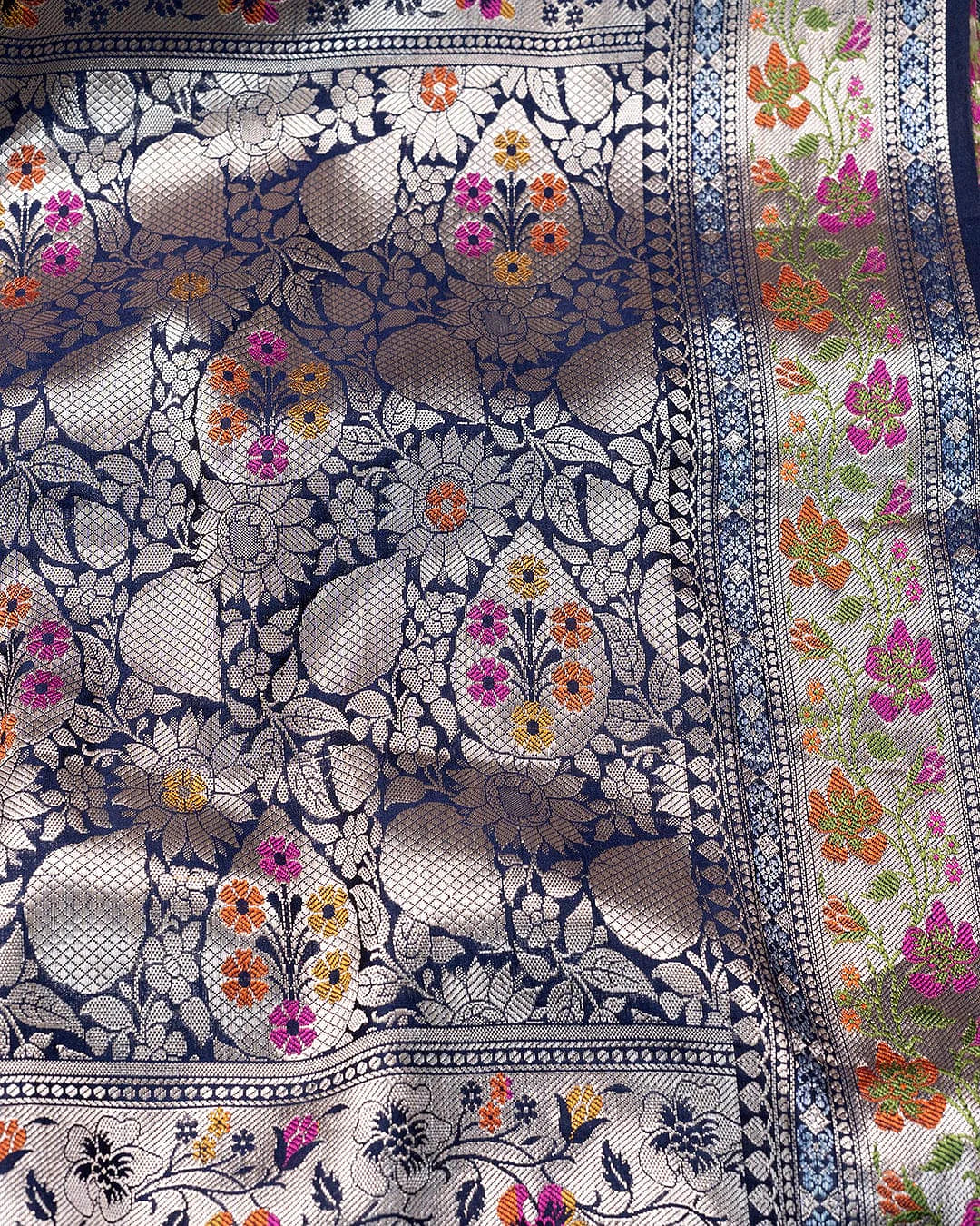 Pure Chiniya Silk Banarasi Saree | Antique Zari Jaal Woven Saree from Varanasi