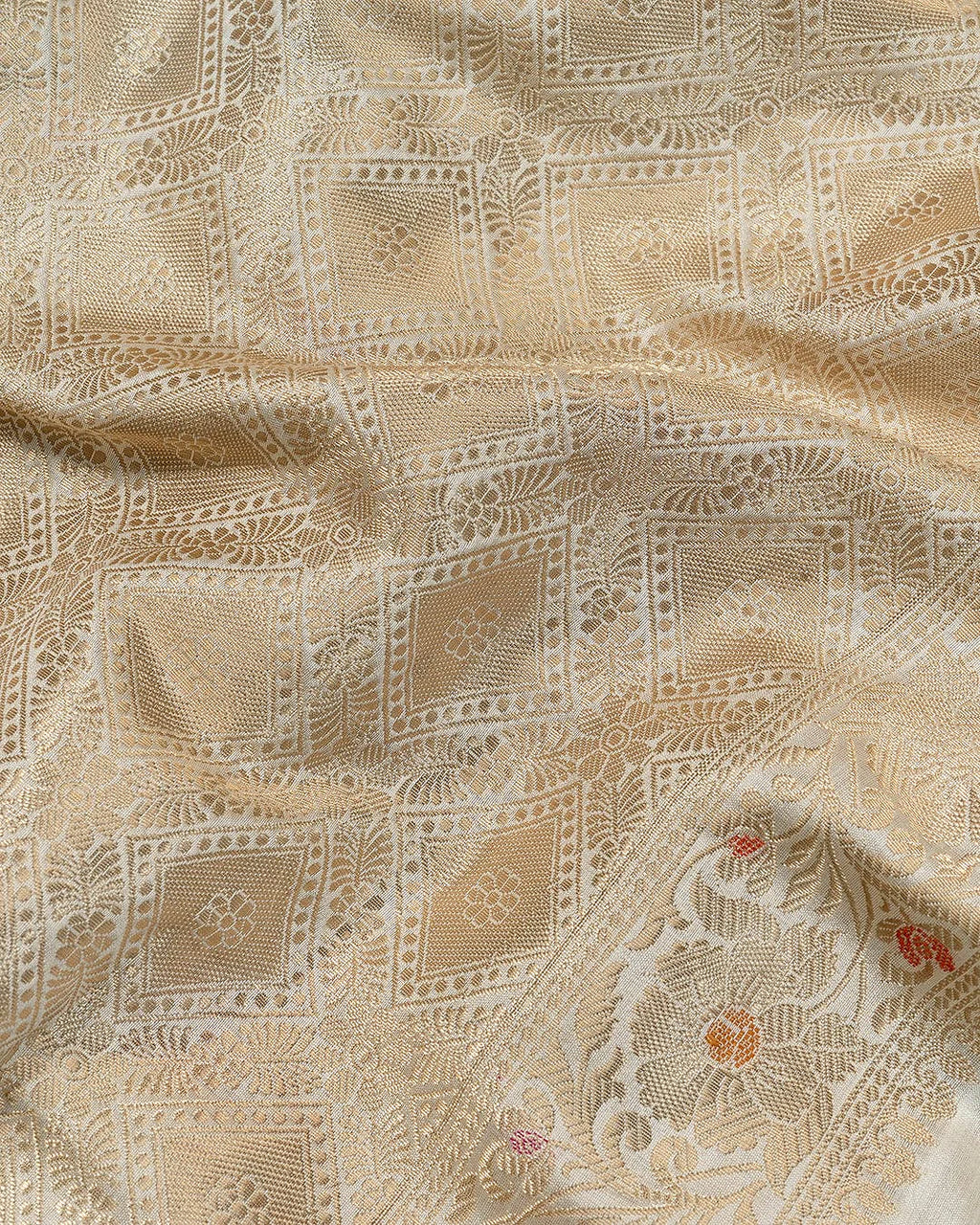 Pure Chiniya Silk Banarasi Saree | Vintage Zari Buta Woven Luxury Saree