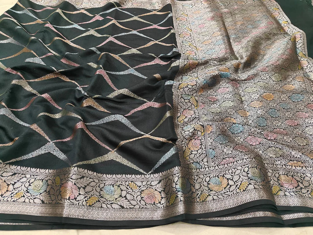 Pure Chiniya Silk Banarasi Saree | Resham Zari Woven Saree from Varanasi