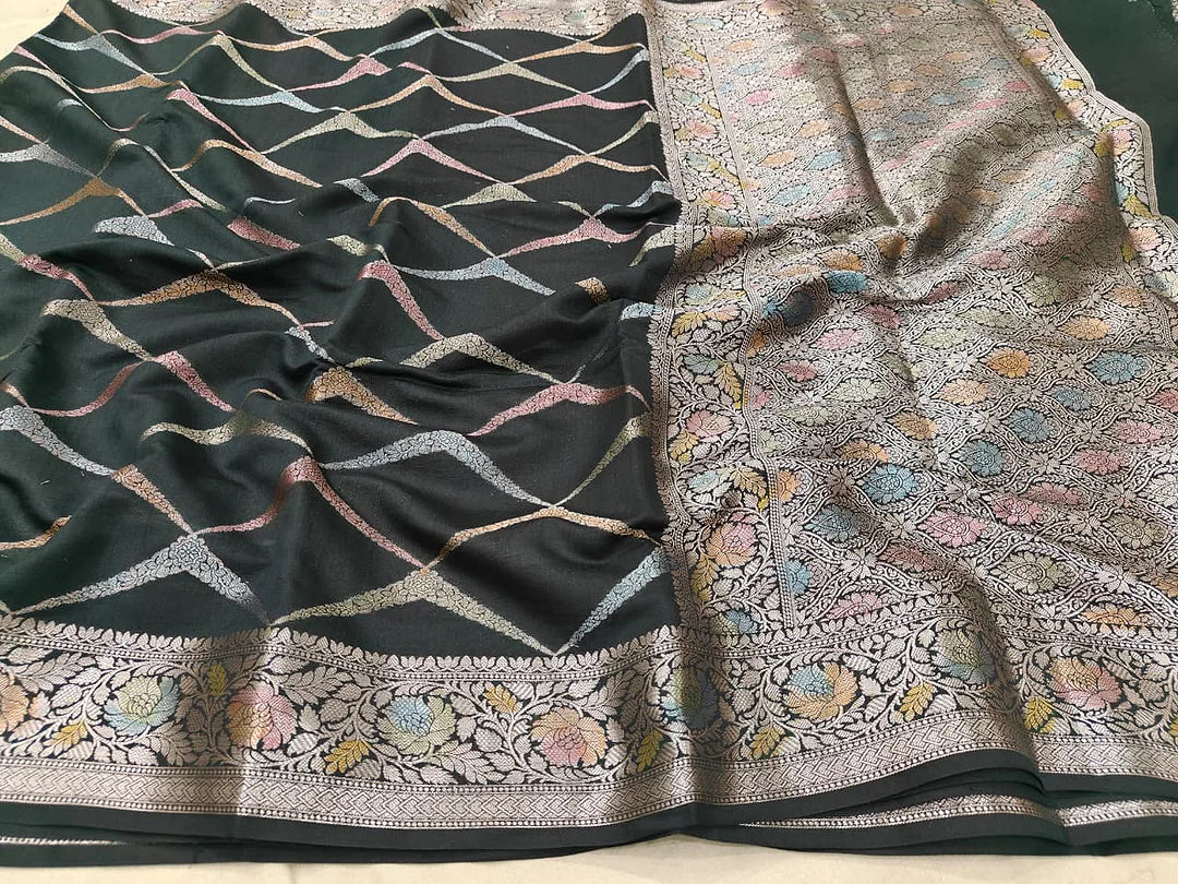 Pure Chiniya Silk Banarasi Saree | Resham Zari Woven Saree from Varanasi