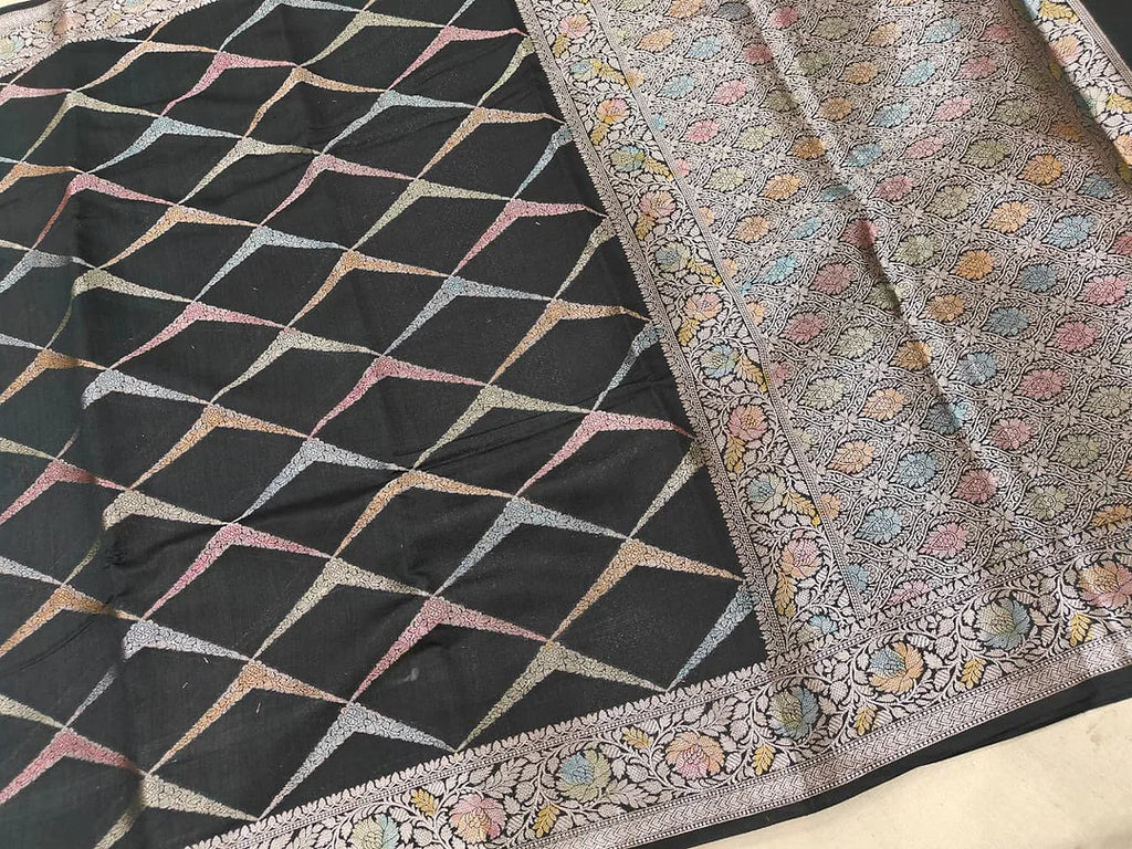 Pure Chiniya Silk Banarasi Saree | Resham Zari Woven Saree from Varanasi