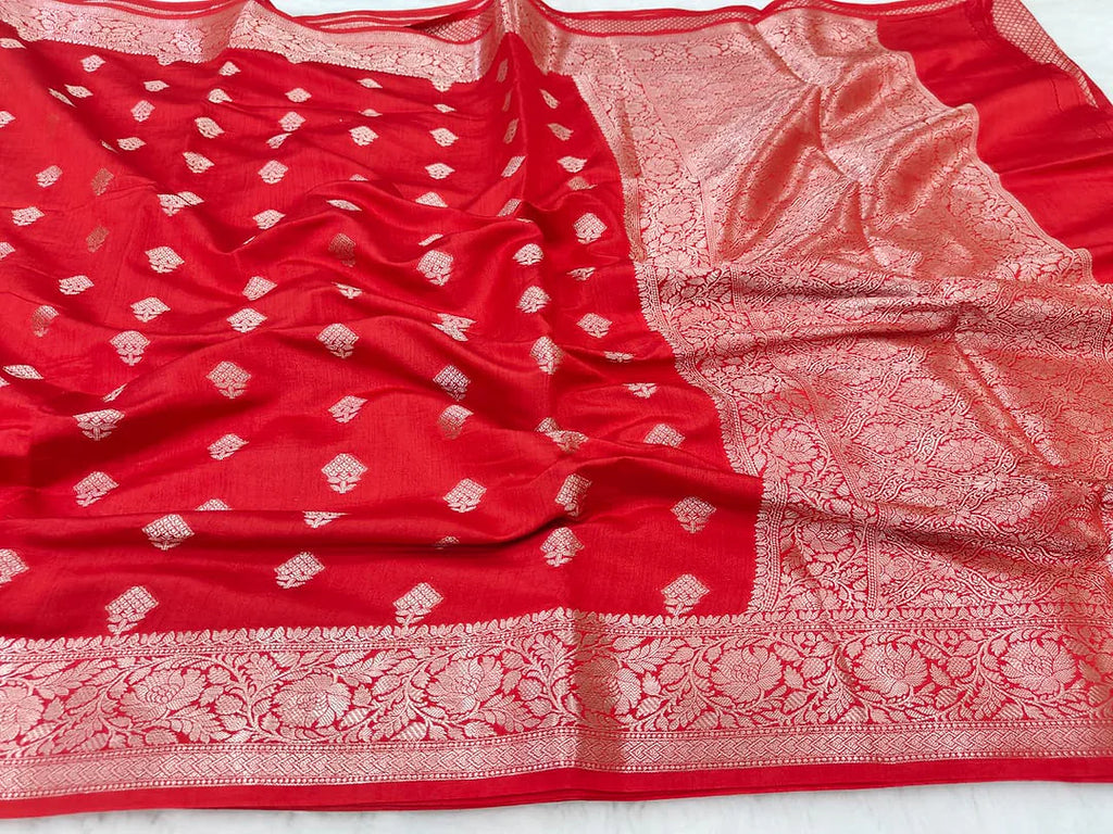 Pure Chiniya Silk Banarasi Saree | Tanchoi Zari Woven Luxury Saree from Varanasi