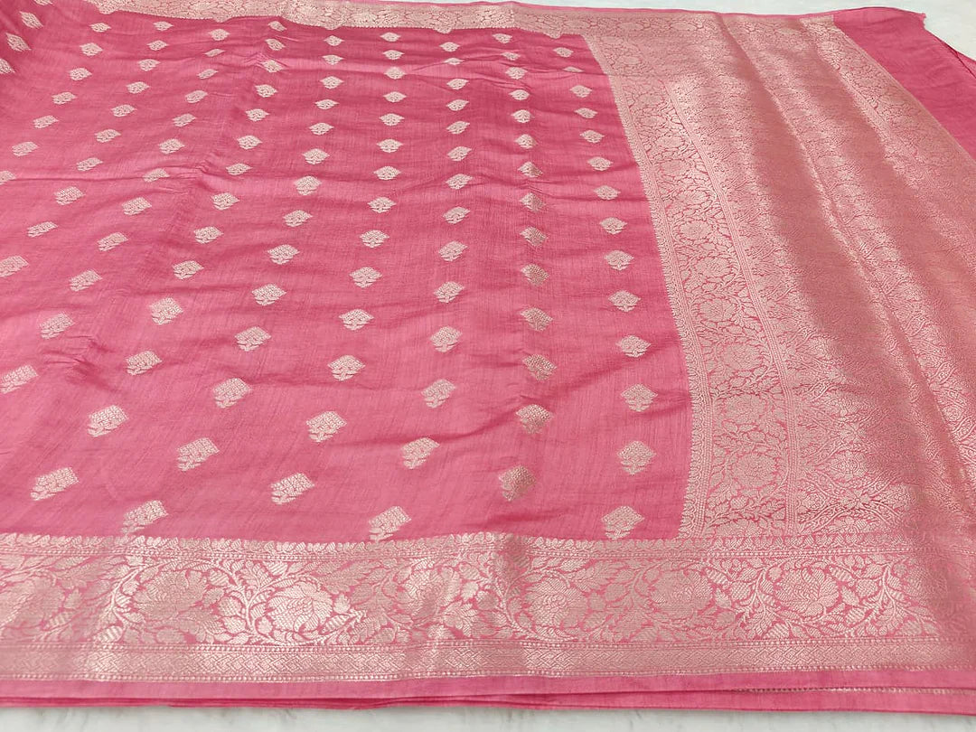 Pure Chiniya Silk Banarasi Saree | Shikargah Zari Woven Saree from Varanasi