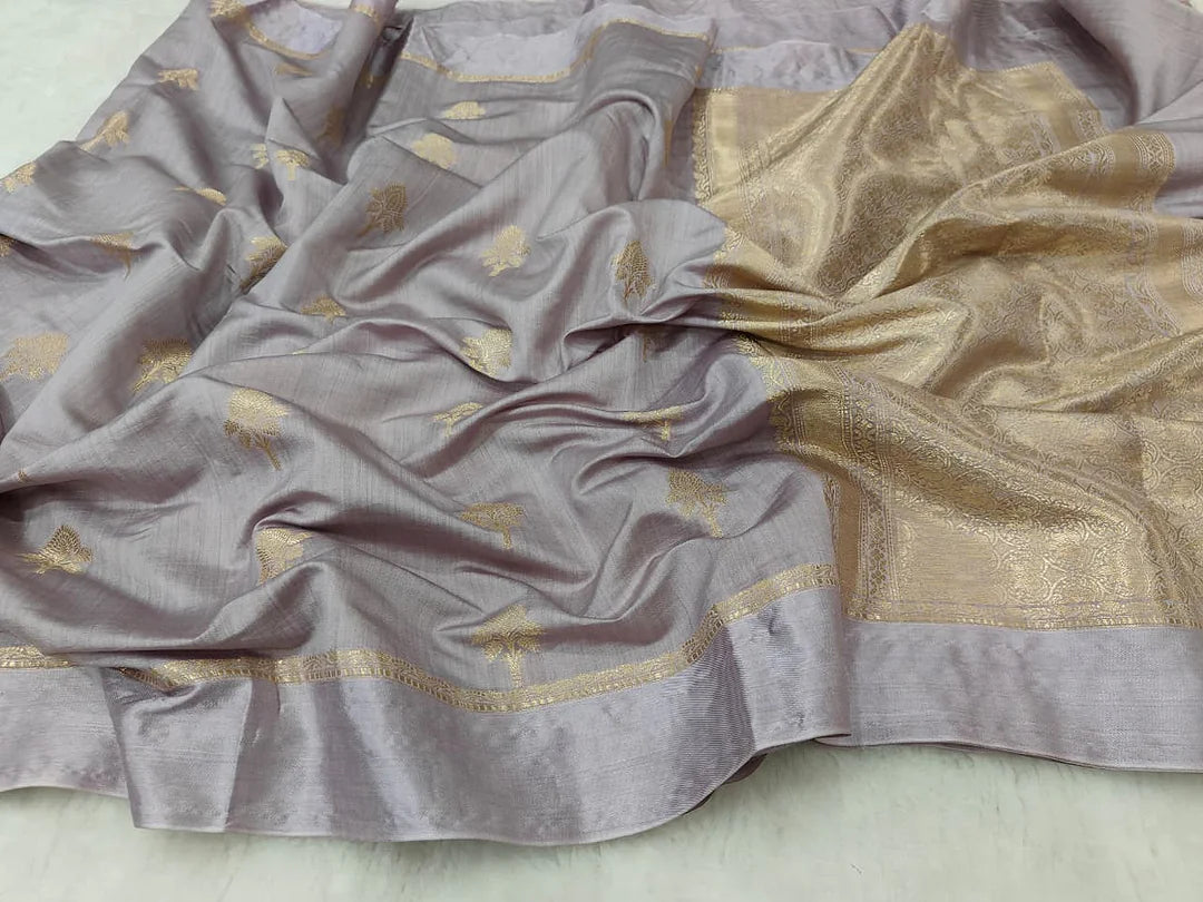 Pure Chiniya Silk Banarasi Saree | Jangla Zari Woven Luxury Saree from Varanasi