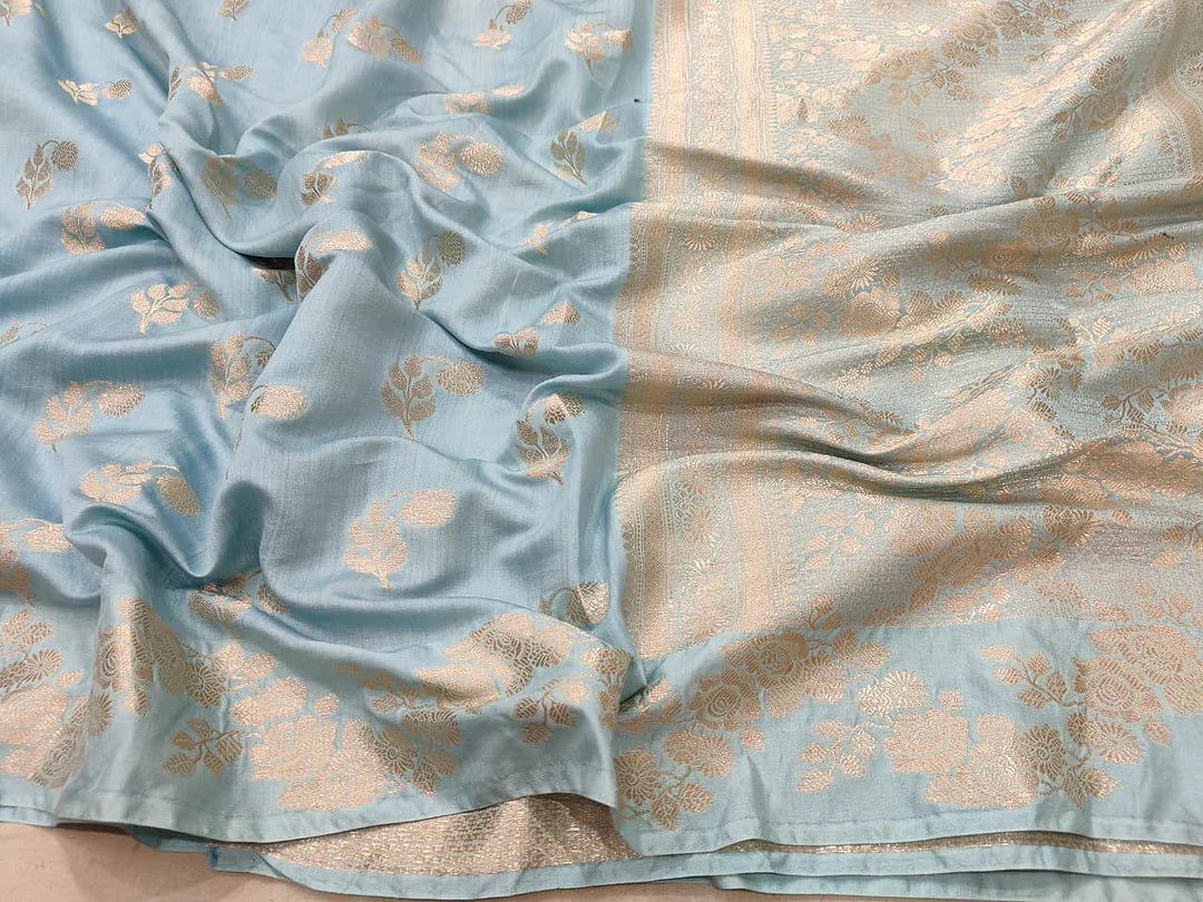 Pure Chiniya Silk Banarasi Saree | Booti Zari Woven Luxury Saree from Varanasi