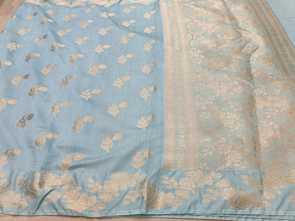 Pure Chiniya Silk Banarasi Saree | Booti Zari Woven Luxury Saree from Varanasi