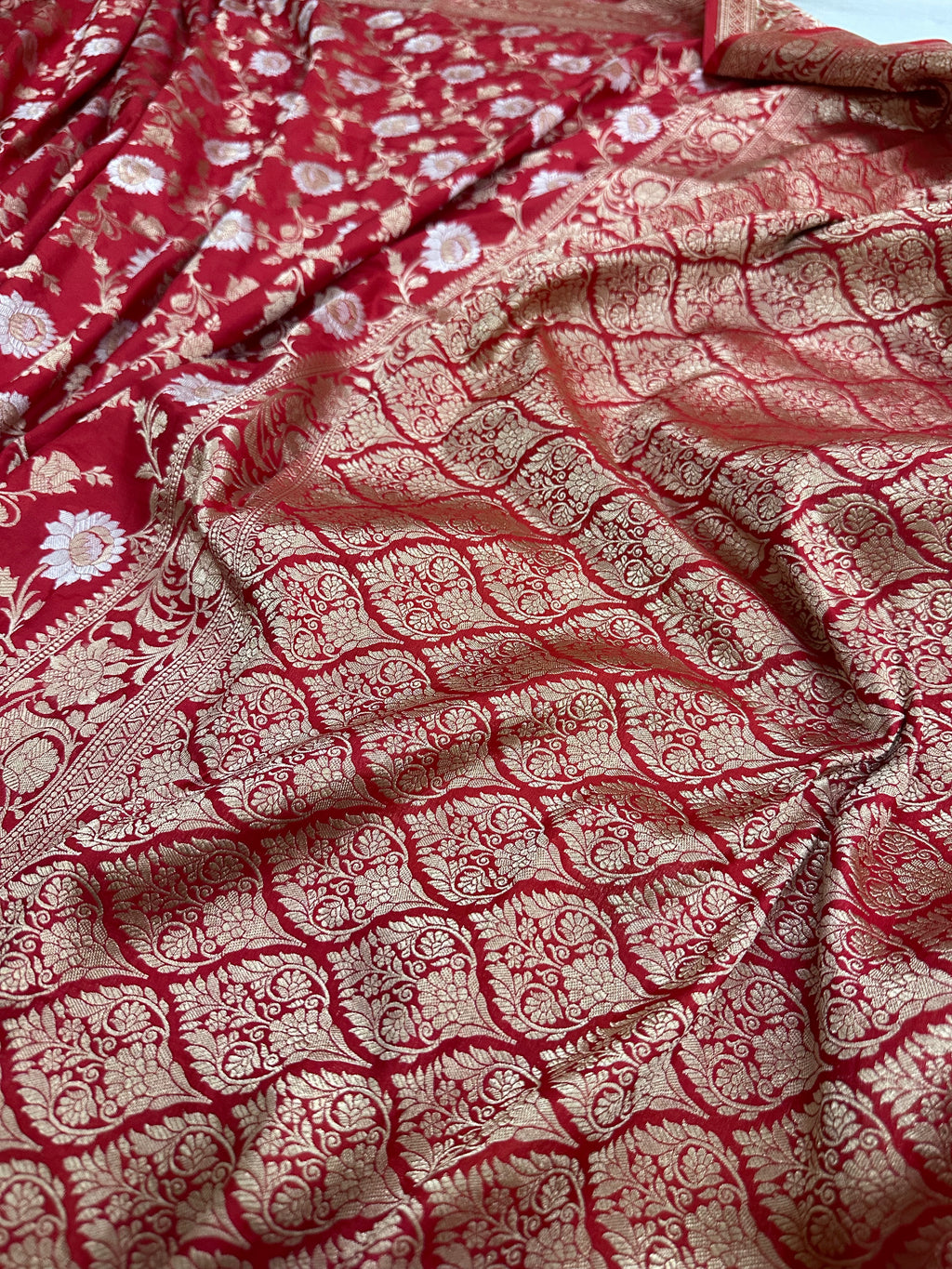 Pure Katan Silk Jangla Banarasi Saree with Sona Rupa Zari – Handloom Luxury with Gold & Silver Weave