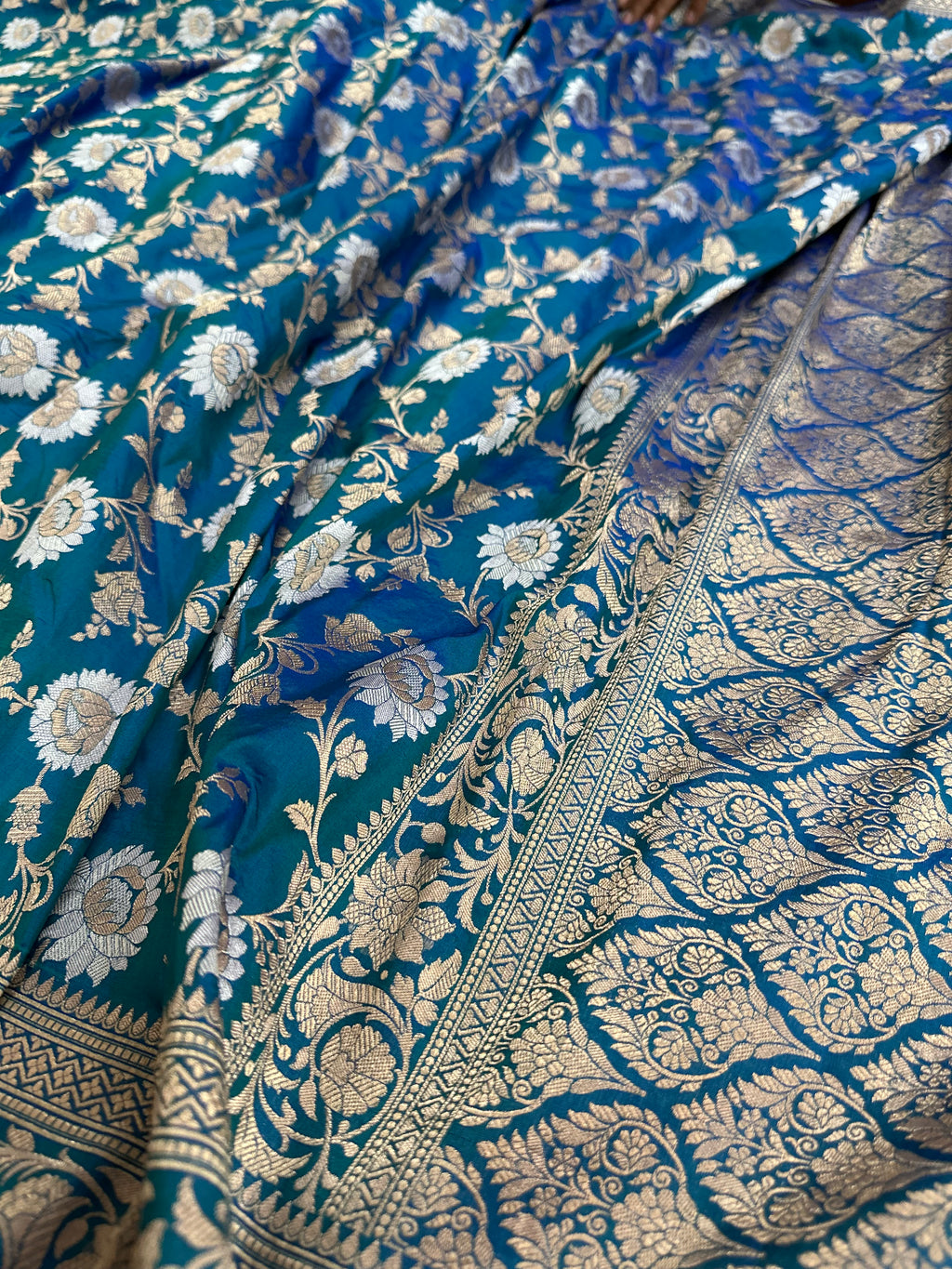Pure Katan Silk Jangla Banarasi Saree with Sona Rupa Zari – Handloom Luxury with Gold & Silver Weave