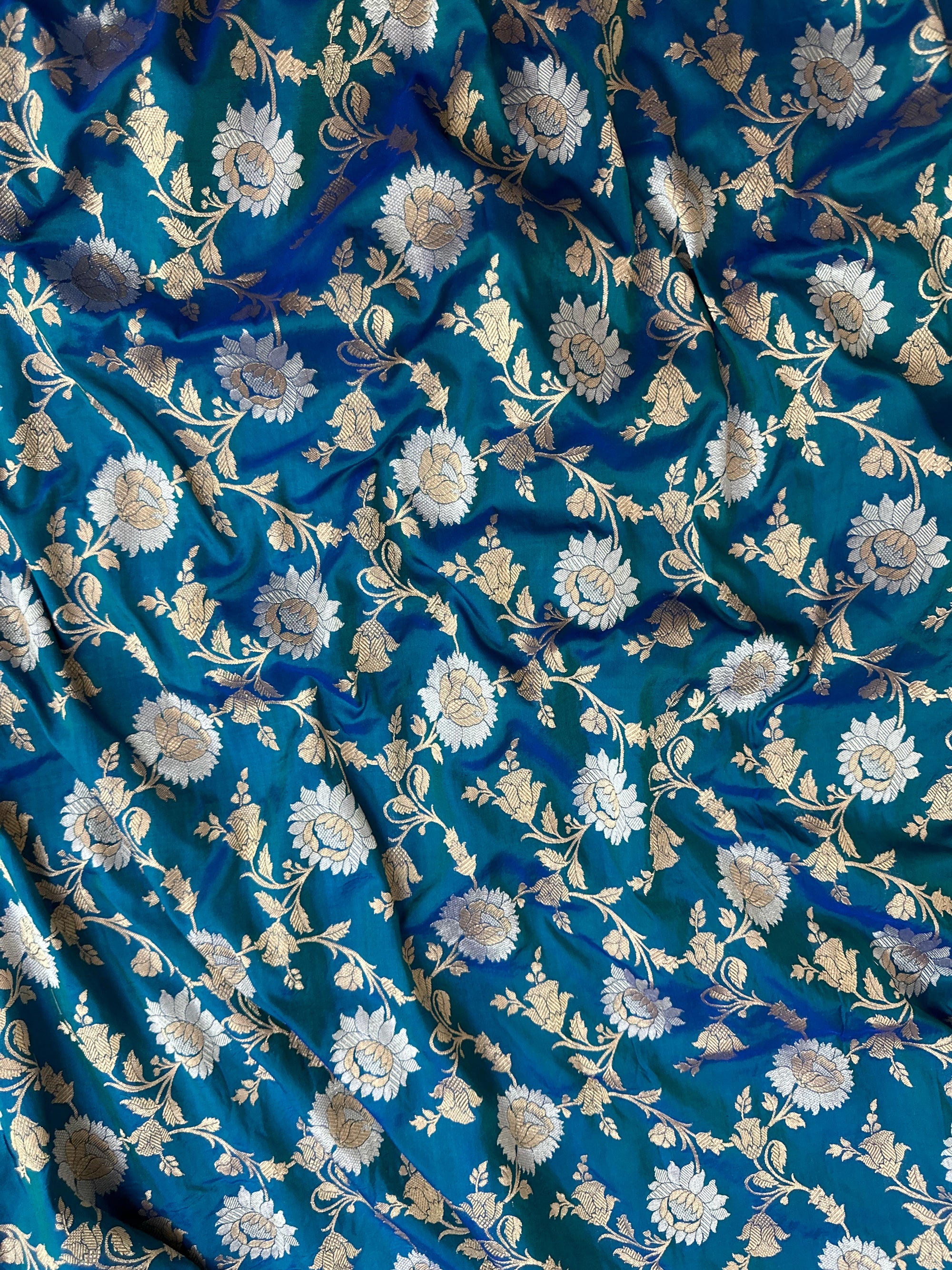 Pure Katan Silk Jangla Banarasi Saree with Sona Rupa Zari – Handloom Luxury with Gold & Silver Weave