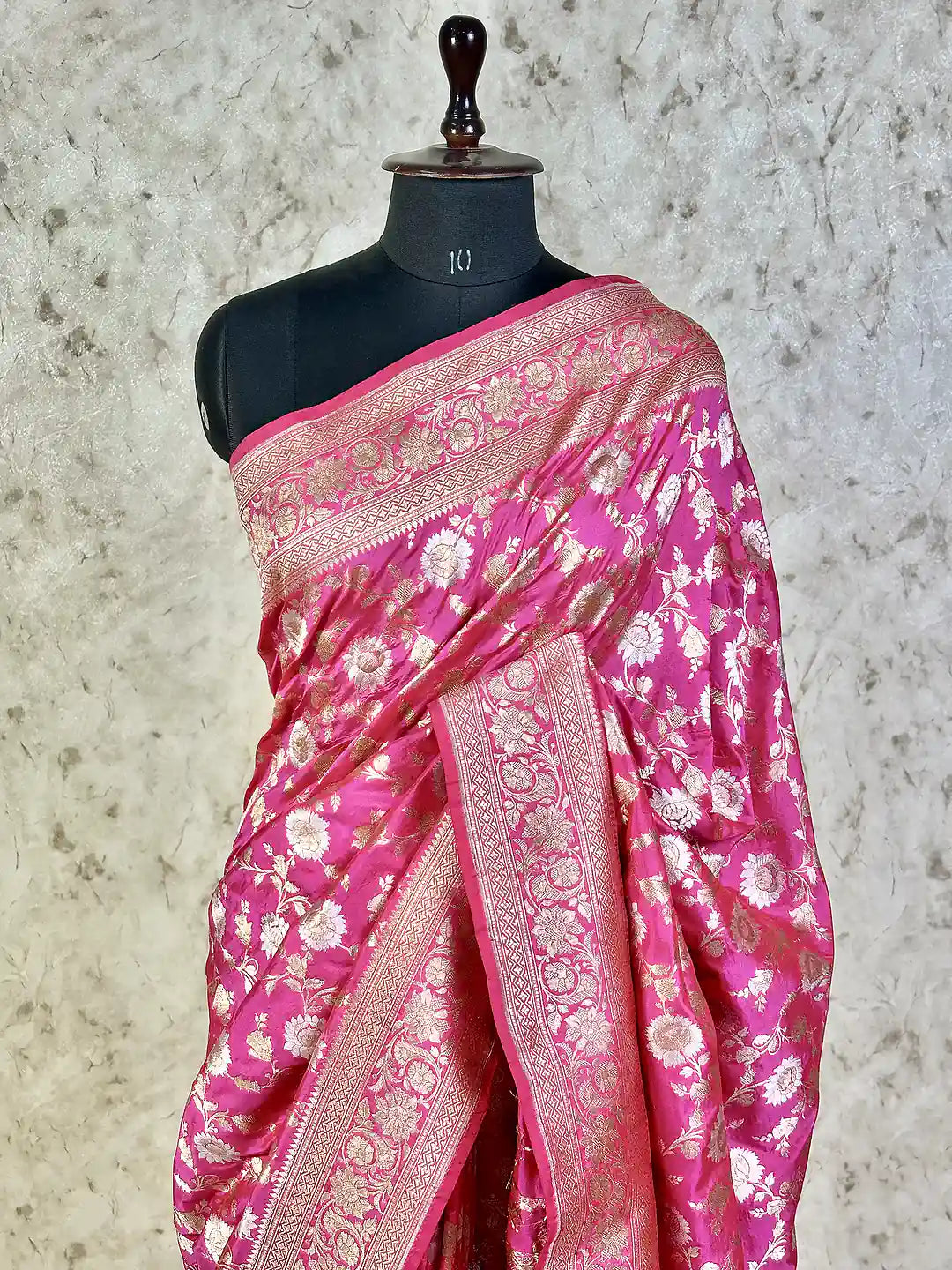 Sona Rupa Blooms on Baby Pink— Pure Katan Silk Banarasi Handloom Saree