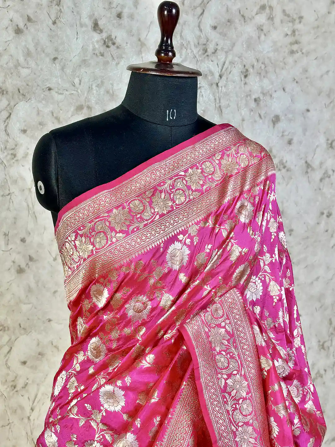 Sona Rupa Blooms on Baby Pink— Pure Katan Silk Banarasi Handloom Saree
