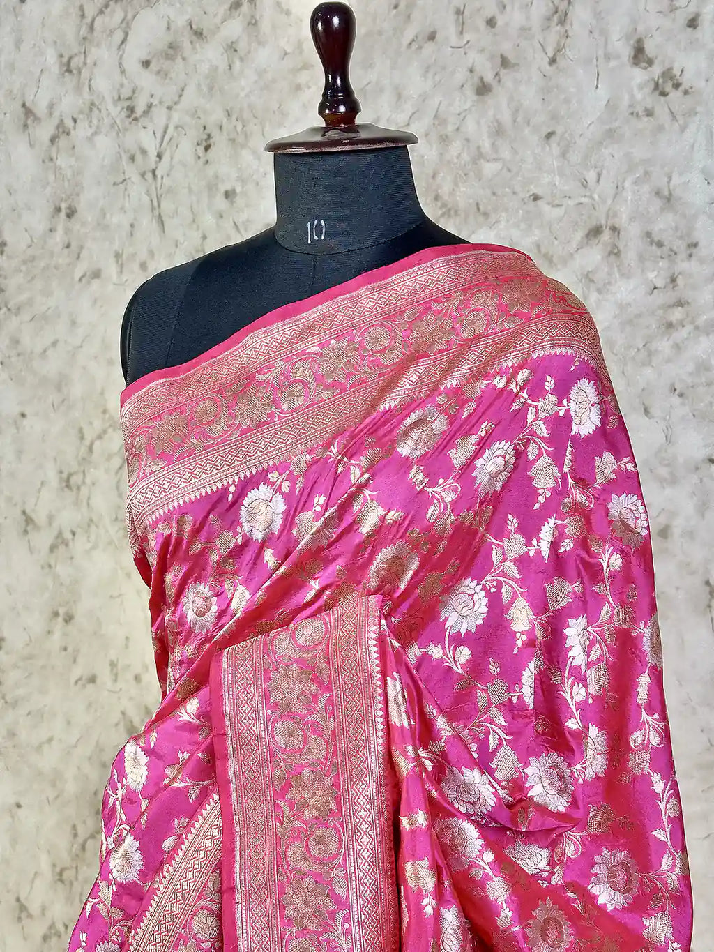 Sona Rupa Blooms on Baby Pink— Pure Katan Silk Banarasi Handloom Saree