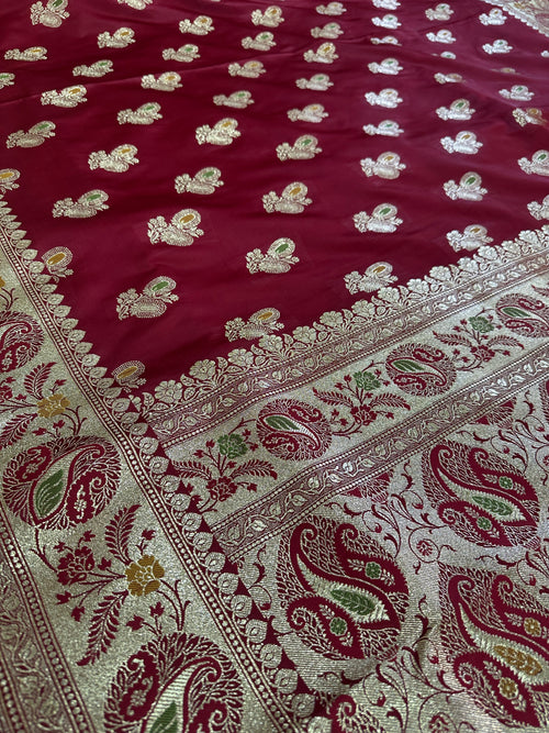 Luxurious Satin Katan Banarasi Saree - Katan Banaras