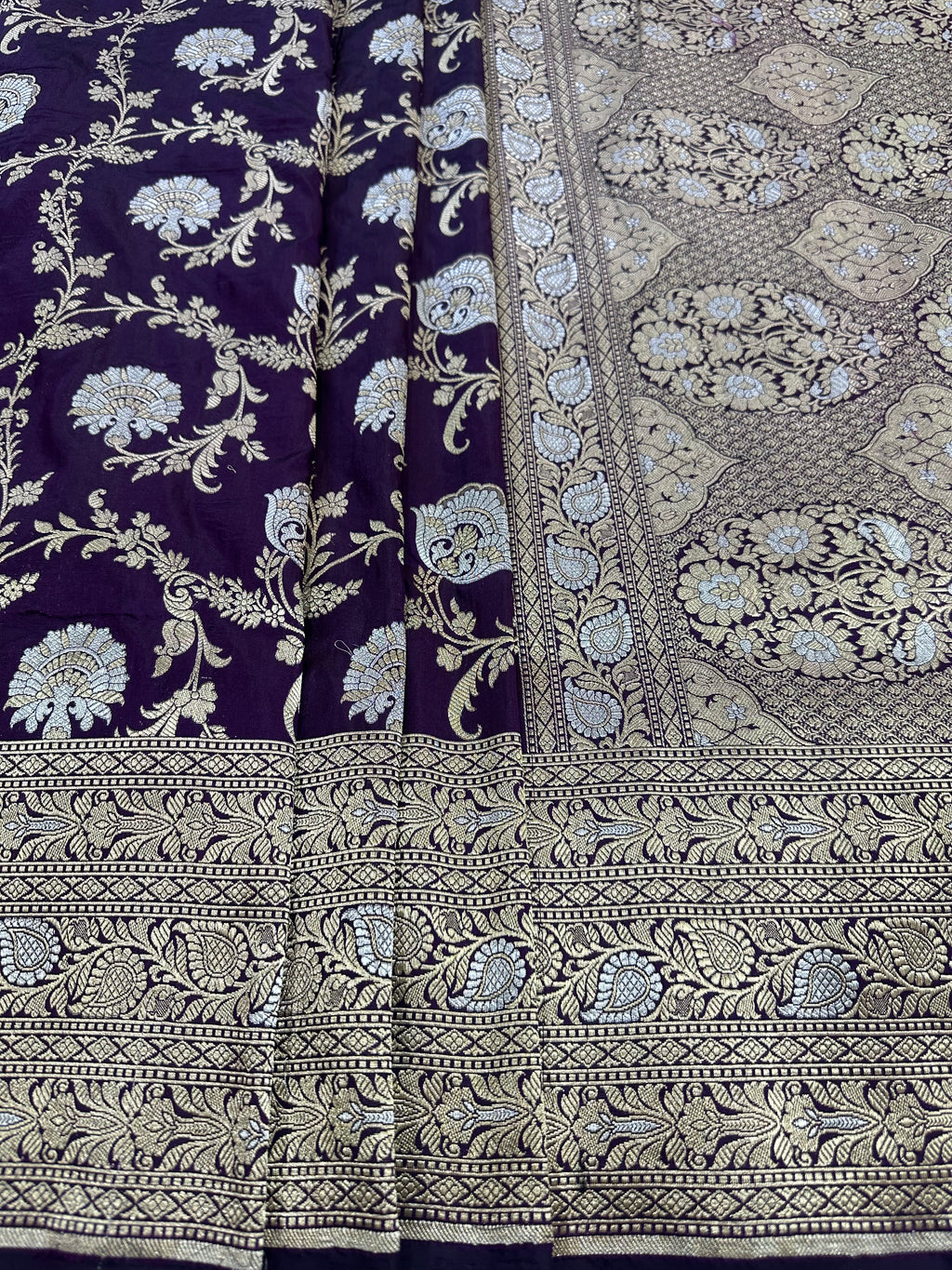 Pure Katan Silk Handloom Banarasi Saree with Sona Rupa Zari – Gold & Silver Zari Elegance from Banaras
