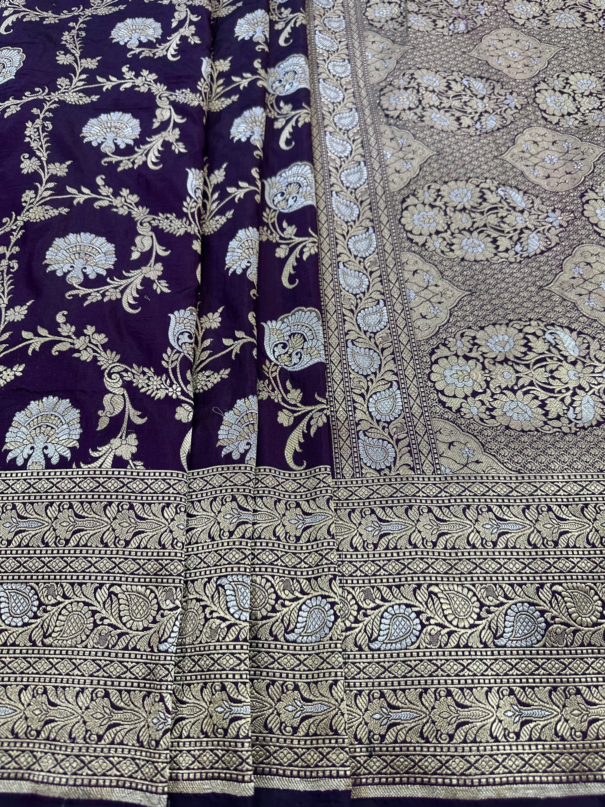 Pure Katan Silk Handloom Banarasi Saree with Sona Rupa Zari – Gold & Silver Zari Elegance from Banaras