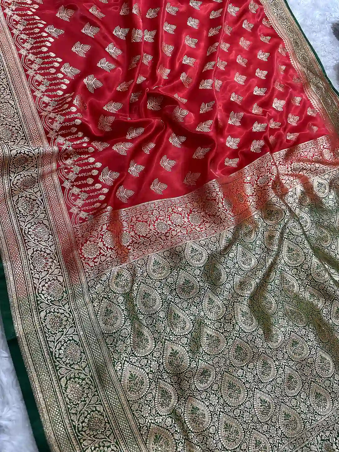 Premium Satin Silk Banarasi Saree | Katan Banaras