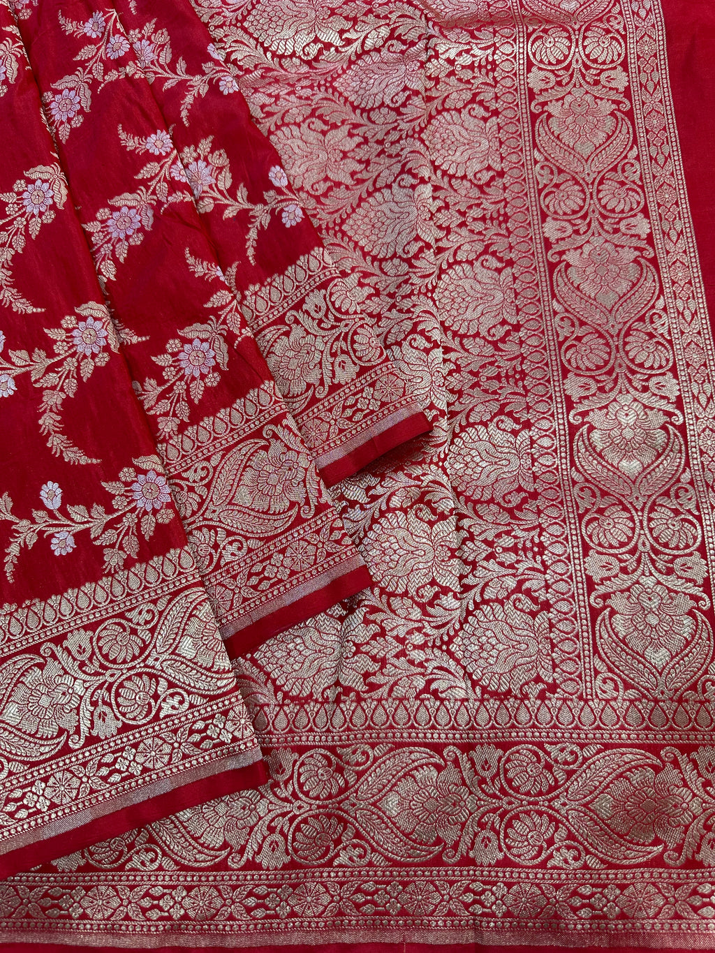 Pure Katan Silk Handloom Banarasi Saree with Sona Rupa Zari – Gold & Silver Zari Elegance from Banaras