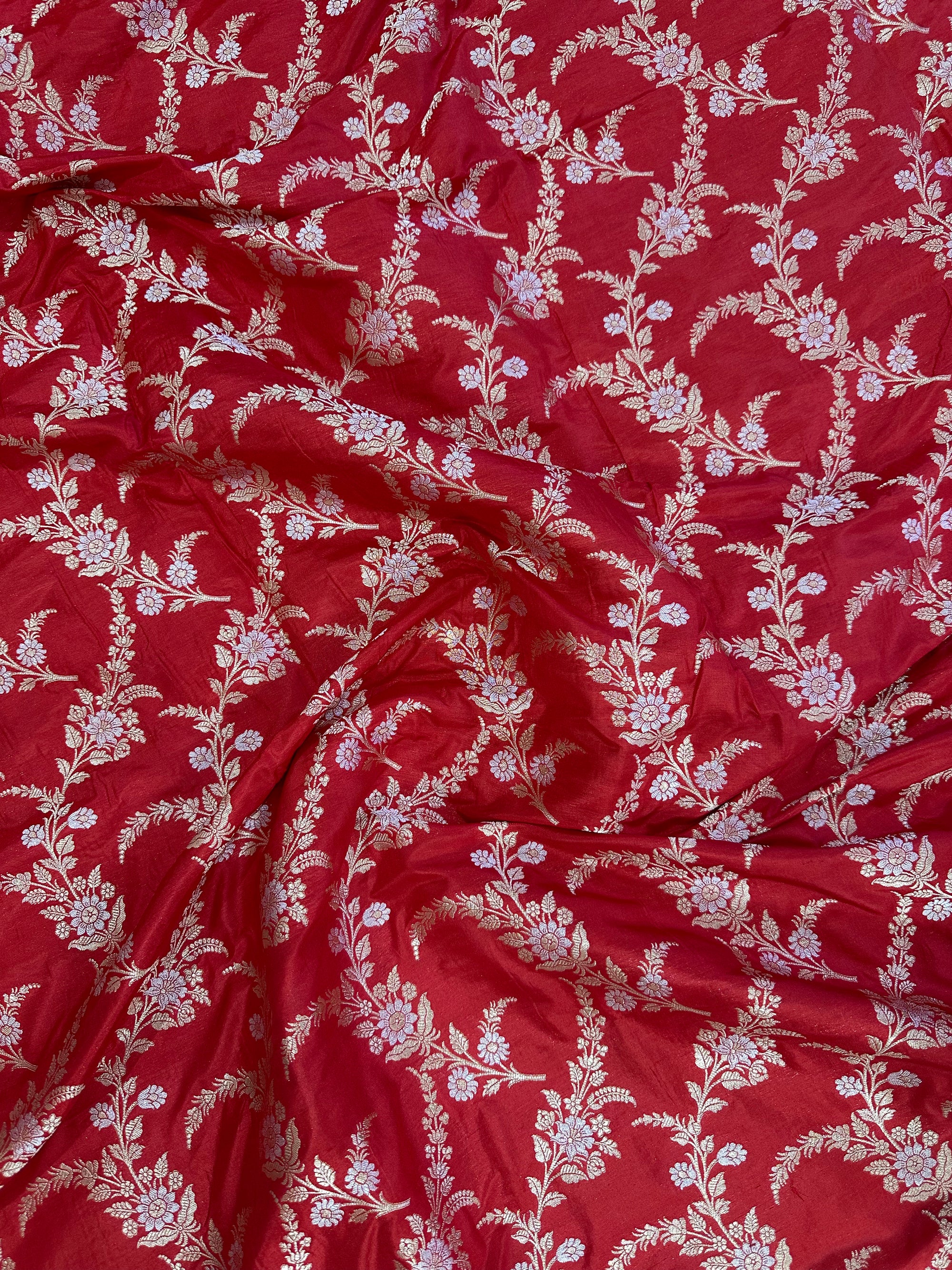 Pure Katan Silk Handloom Banarasi Saree with Sona Rupa Zari – Gold & Silver Zari Elegance from Banaras