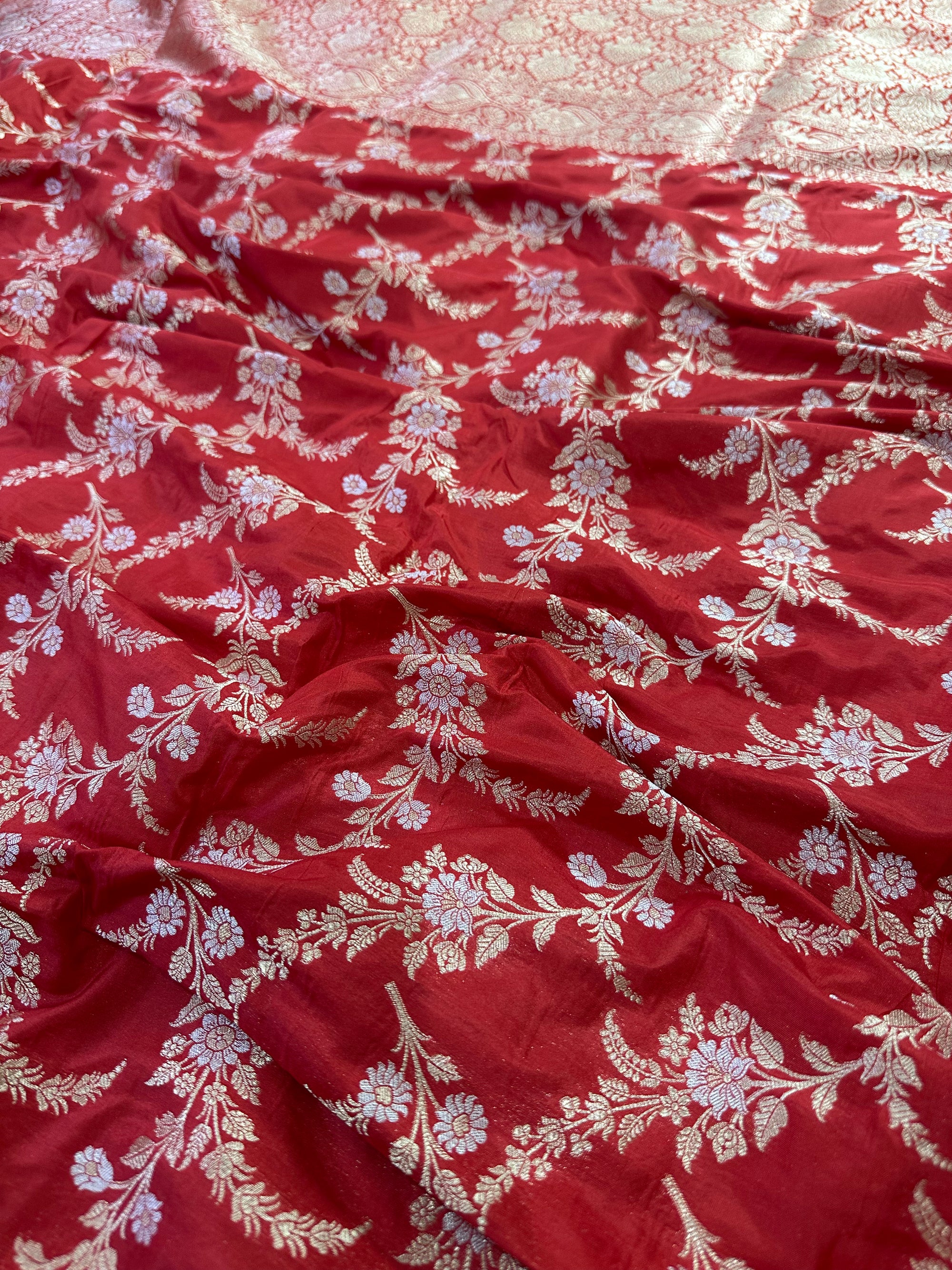 Pure Katan Silk Handloom Banarasi Saree with Sona Rupa Zari – Gold & Silver Zari Elegance from Banaras