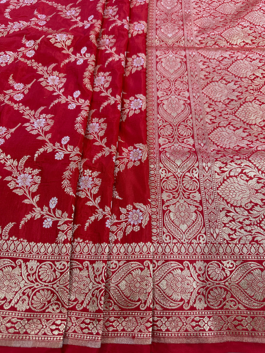 Pure Katan Silk Handloom Banarasi Saree with Sona Rupa Zari – Gold & Silver Zari Elegance from Banaras