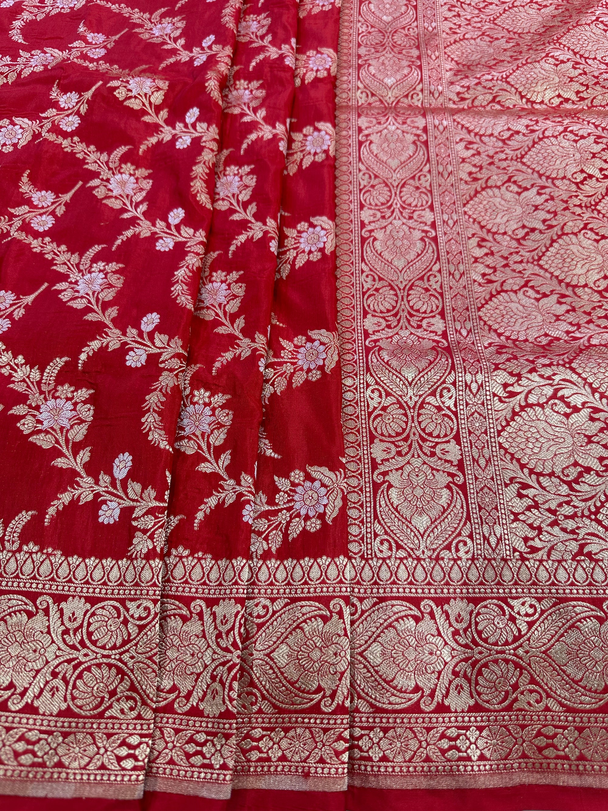 Pure Katan Silk Handloom Banarasi Saree with Sona Rupa Zari – Gold & Silver Zari Elegance from Banaras