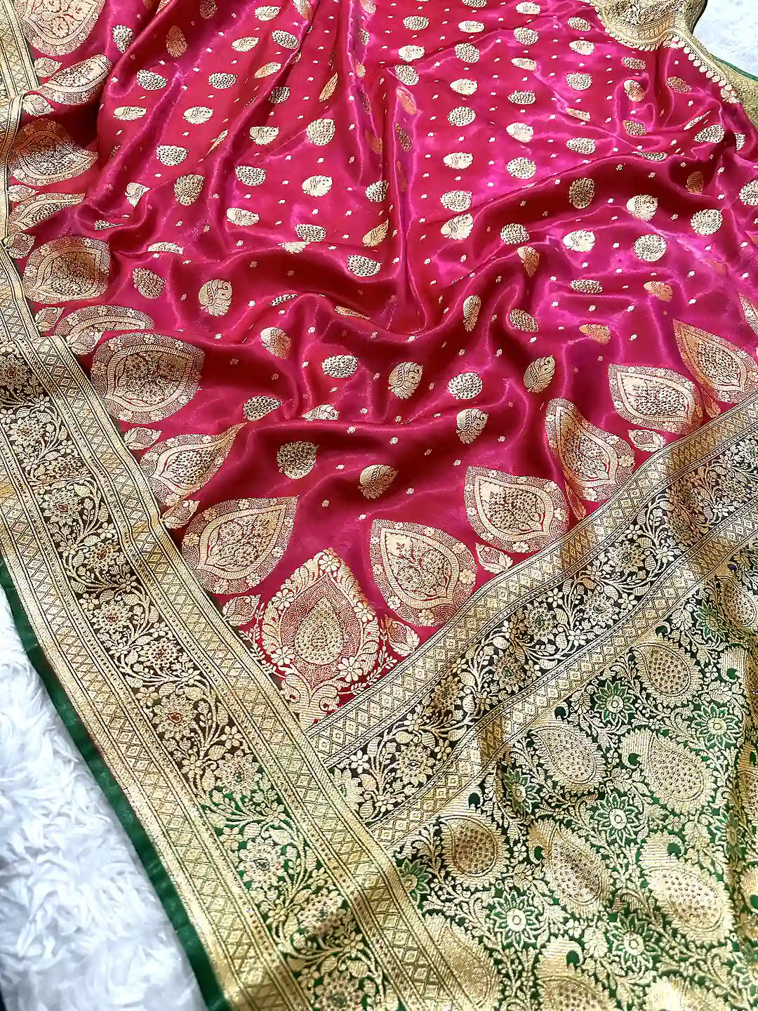 Premium Satin Silk Banarasi Saree | Katan Banaras