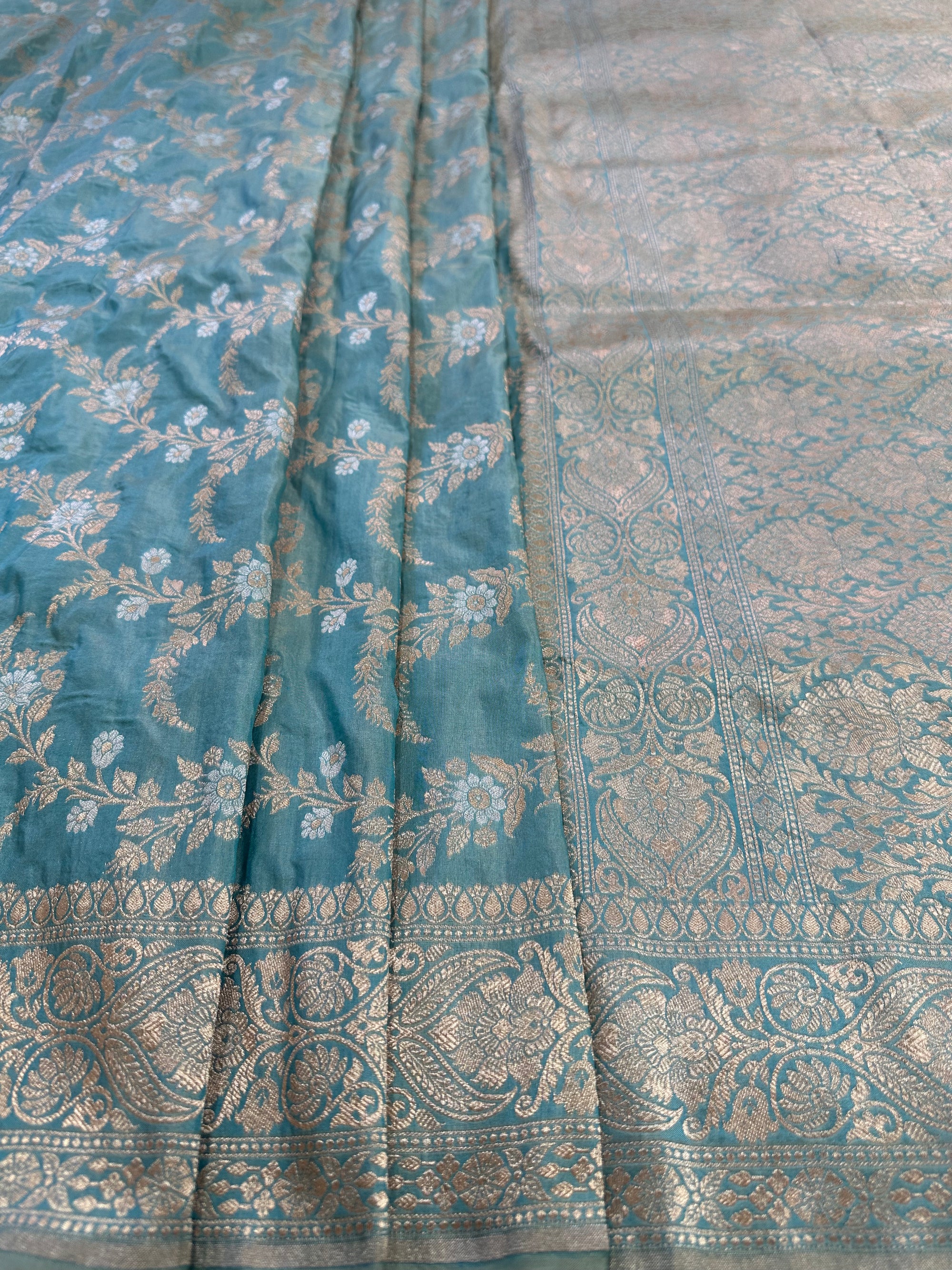 Pure Katan Silk Handloom Banarasi Saree with Sona Rupa Zari – Gold & Silver Zari Elegance from Banaras
