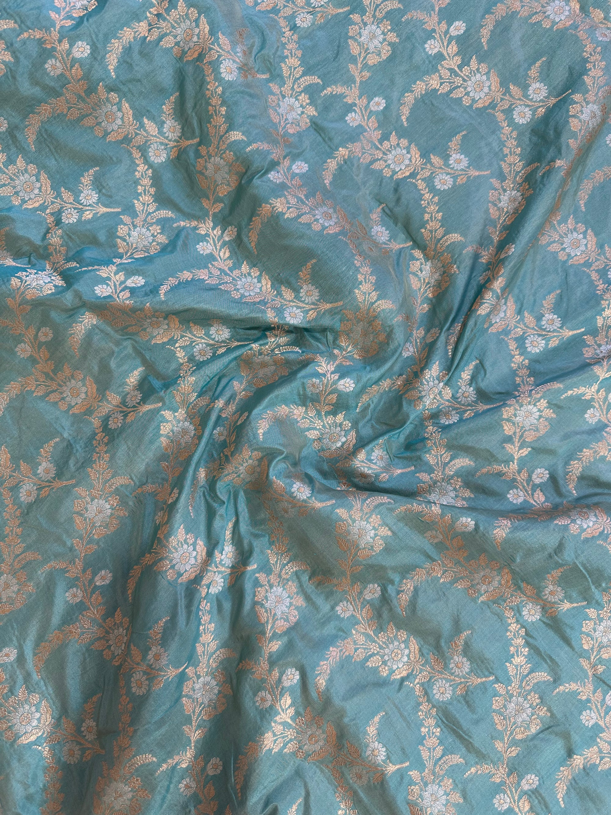 Pure Katan Silk Handloom Banarasi Saree with Sona Rupa Zari – Gold & Silver Zari Elegance from Banaras